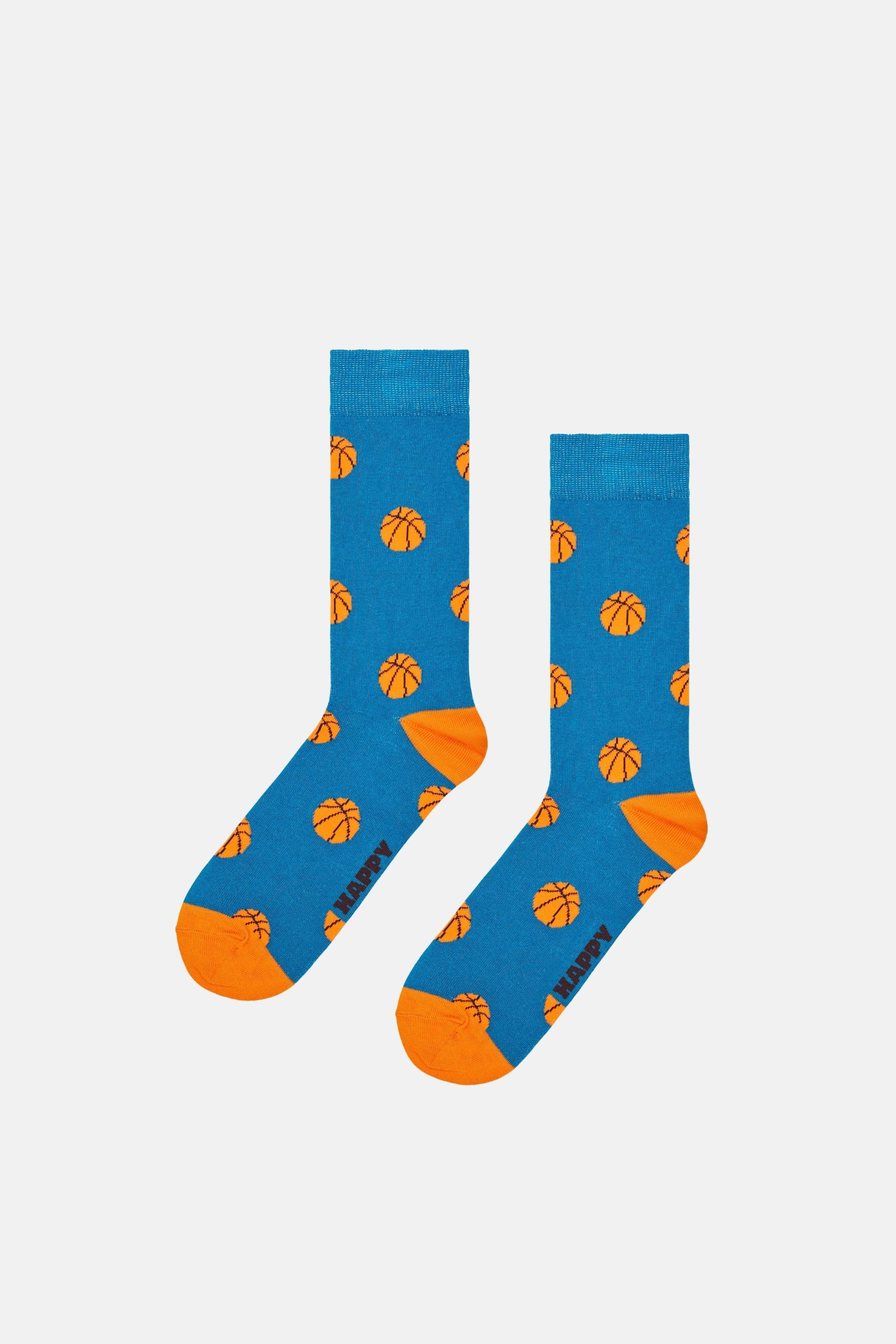 Happy Socks - Basketbol Temalı Pamuklu Çorap