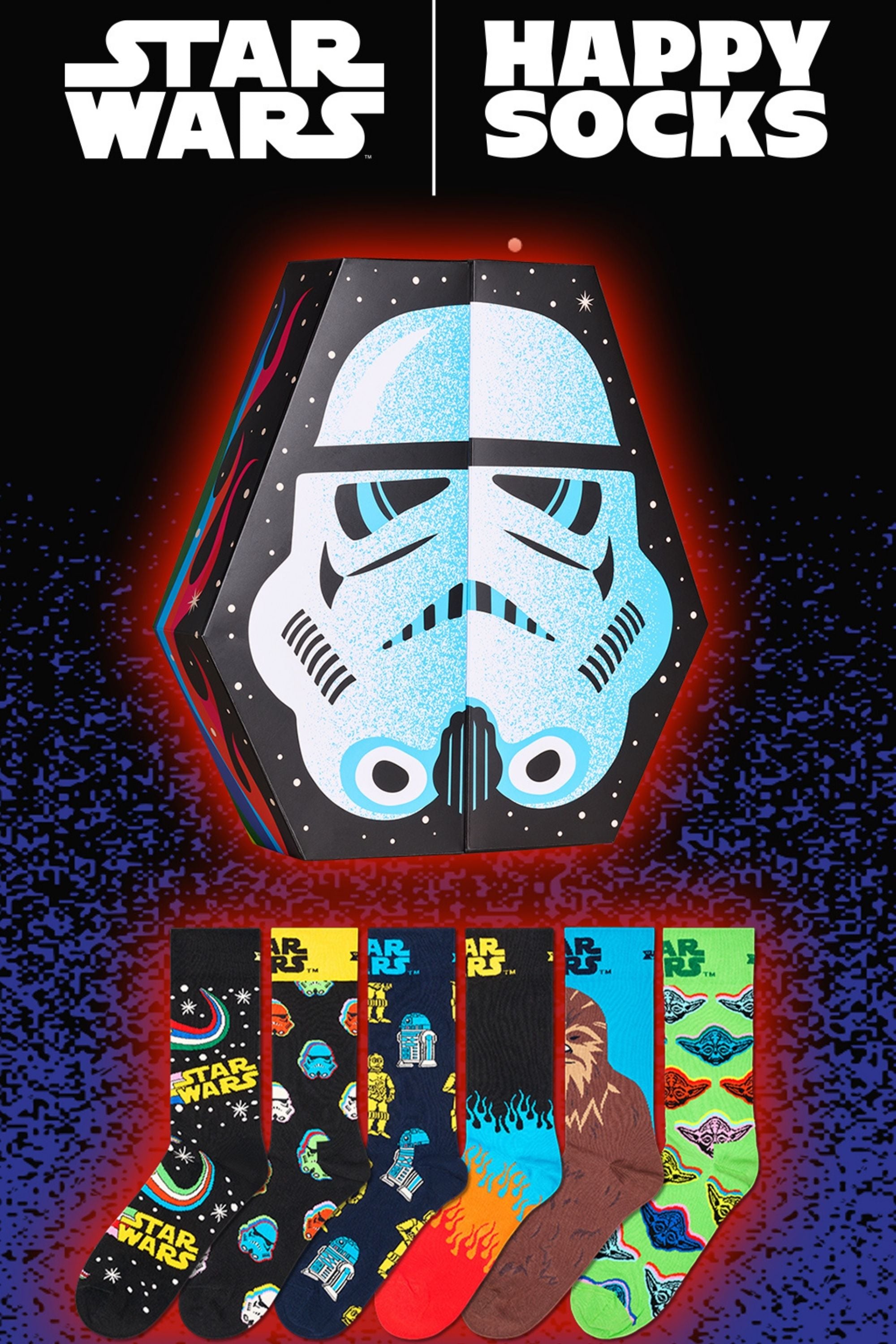 Happy Socks - Çok Renkli Star Wars Figürlü 6Lı Çorap Seti
