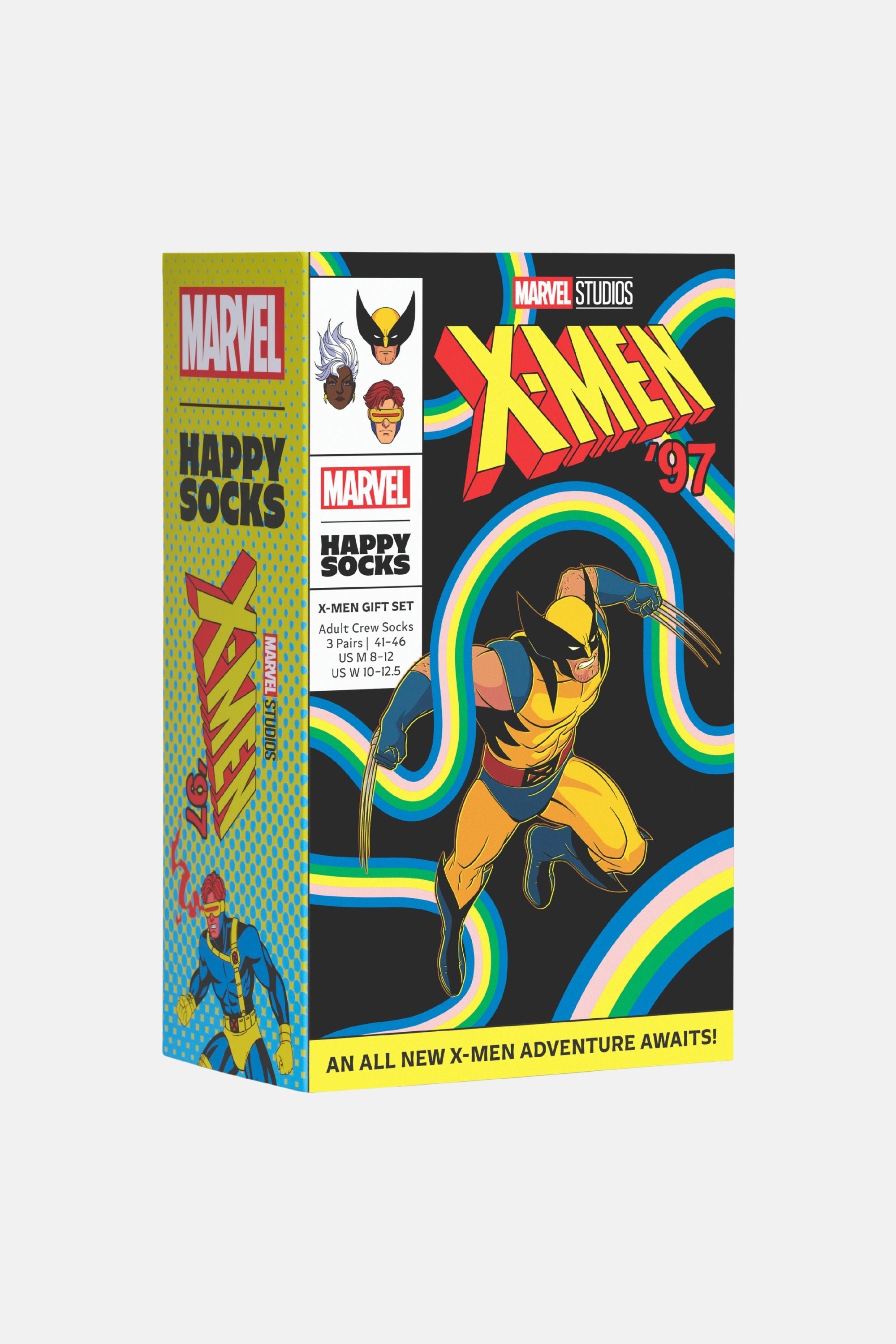 Happy Socks - Çok Renkli Marvel X - Men 3Lü Çorap Hediye Seti