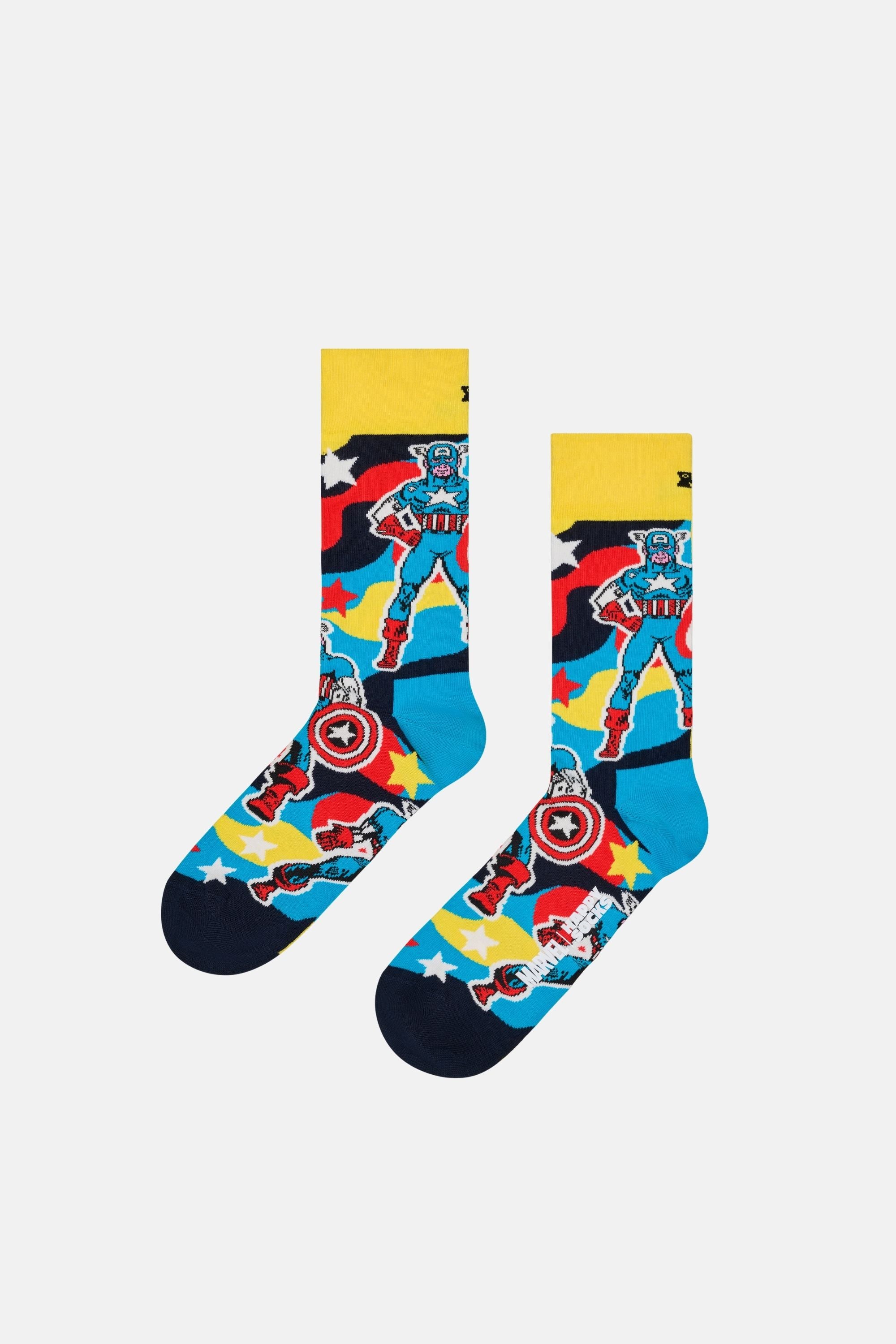 Happy Socks - Çok Renkli Marvel Avengers Figürlü 3Lü Çorap Seti