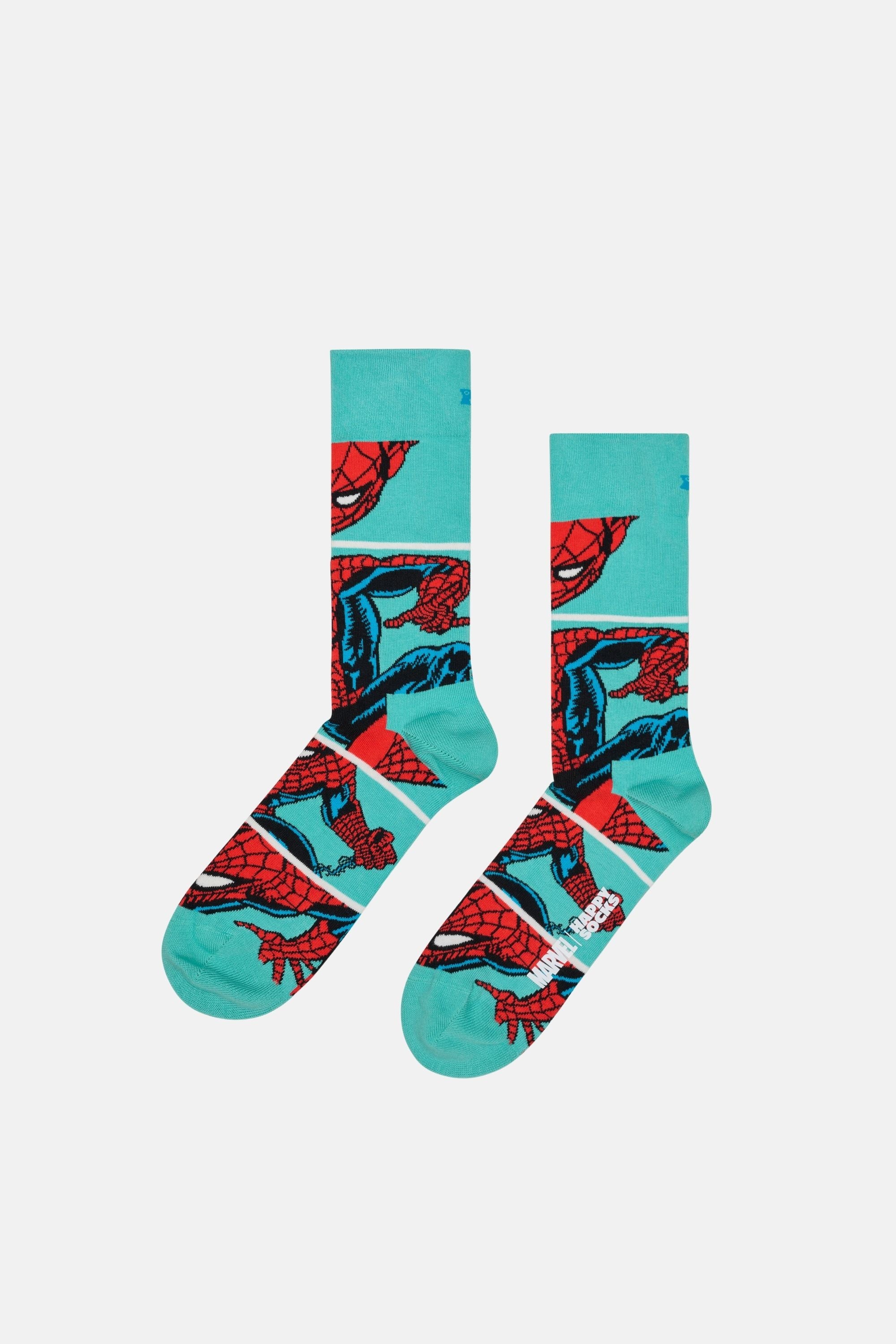 Happy Socks - Çok Renkli Marvel Spider - Man Figürlü 6Lı Çorap Seti