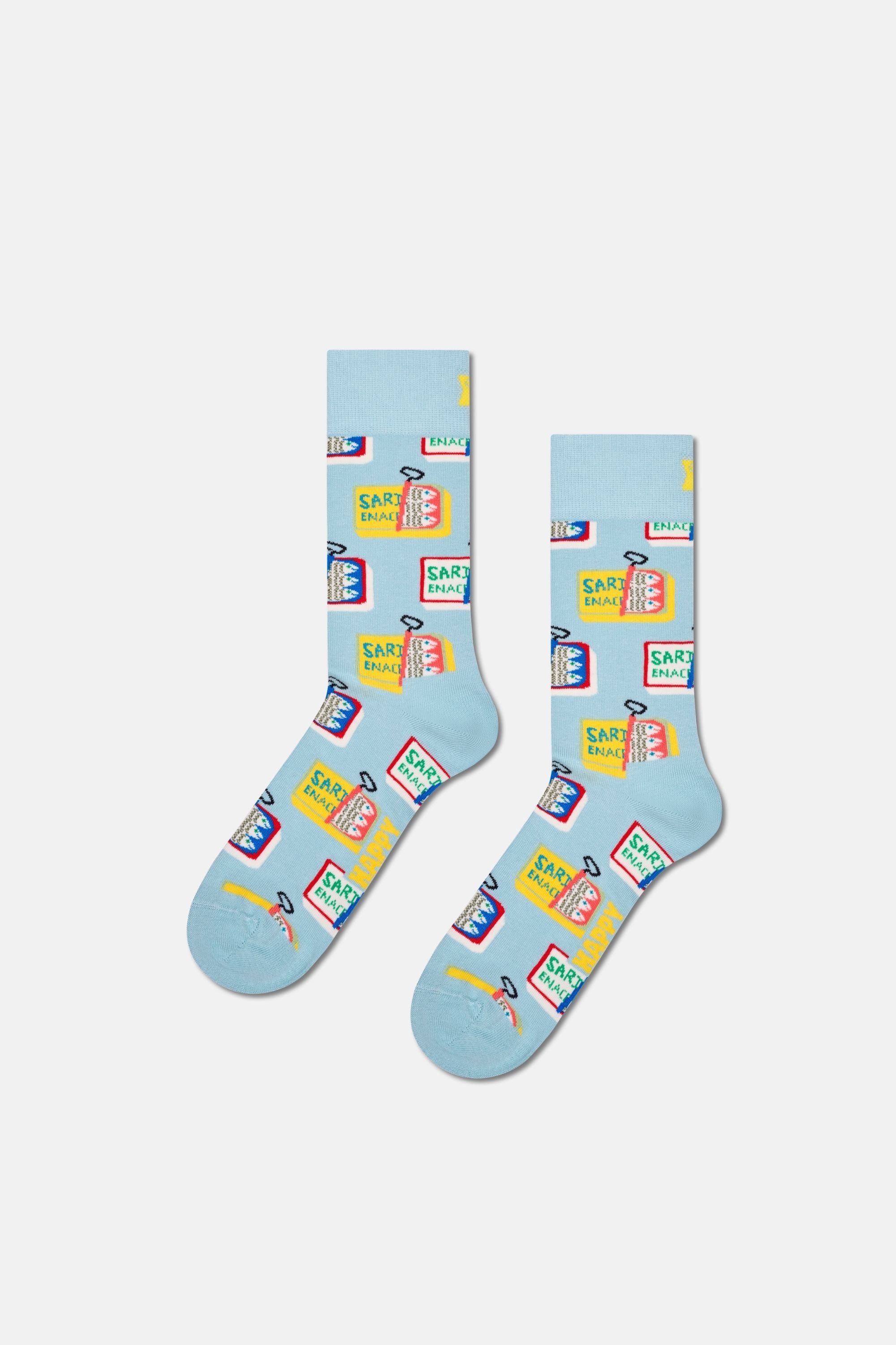 Happy Socks - Çok Renkli Balık Desenli 2Li Pamuklu Çorap Seti