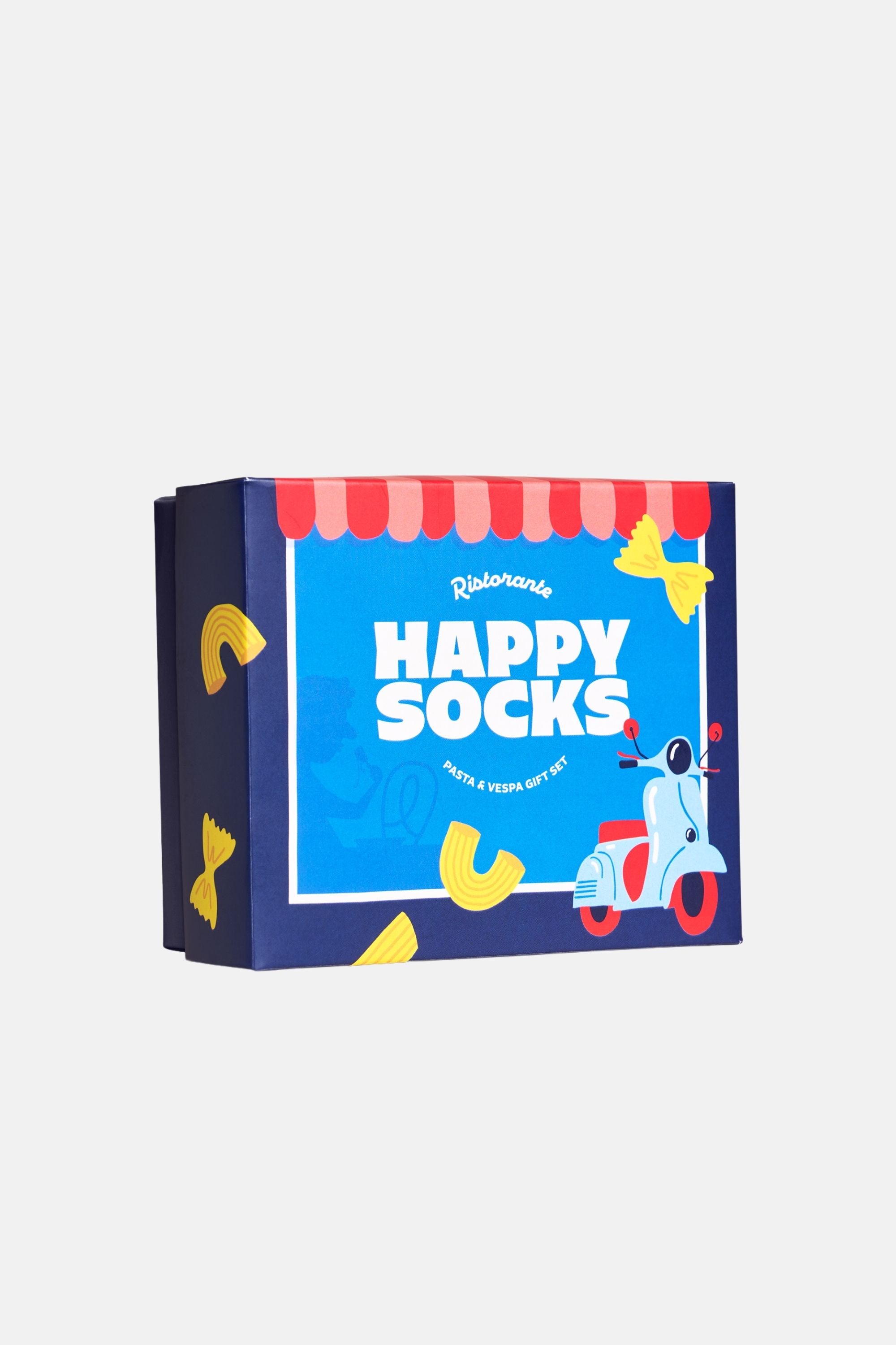 Happy Socks - Erkek Çok Renkli Makarna ve Scooter Desenli 2'li Çorap Hediye Seti