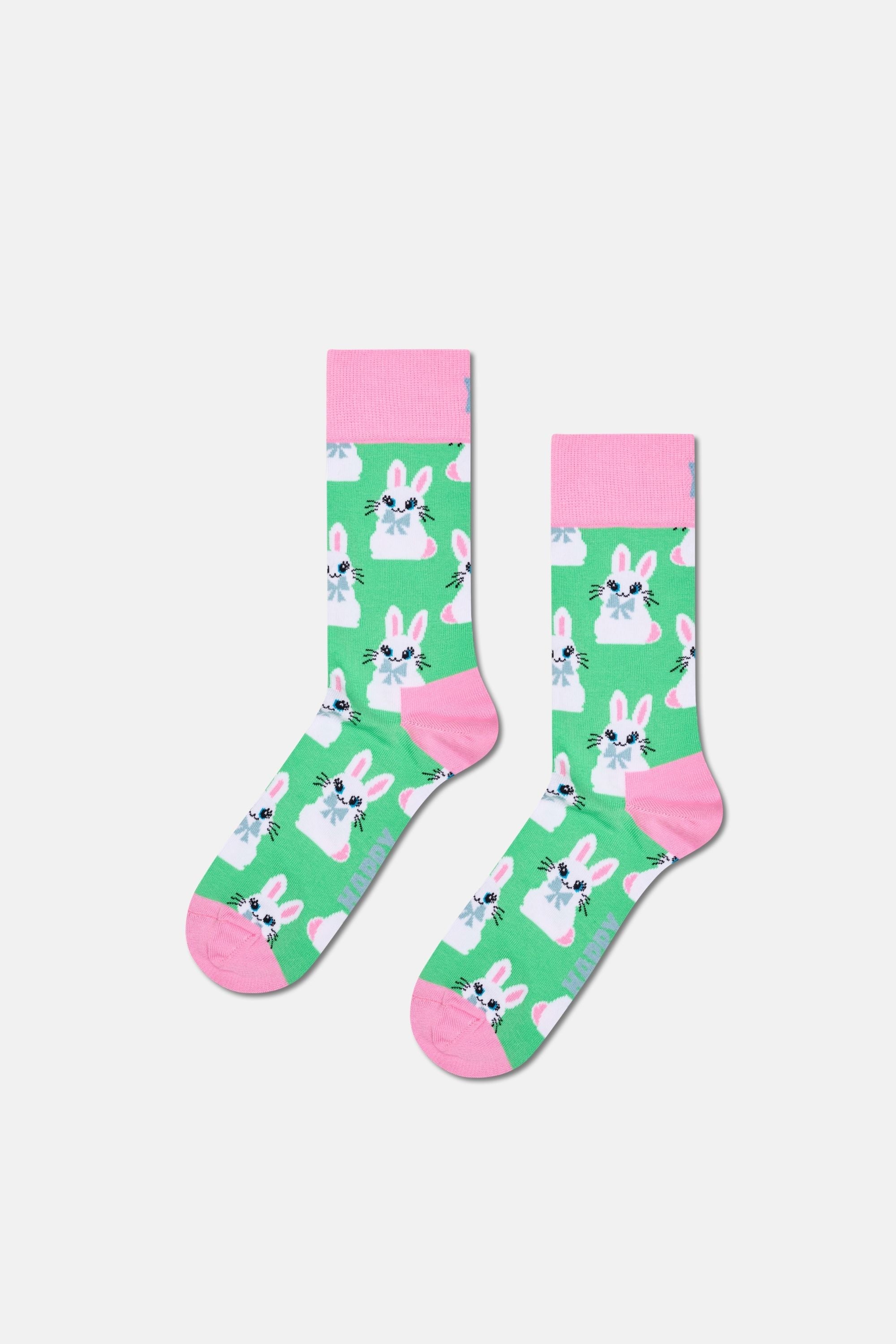 Happy Socks - Çok Renkli Tavşan Desenli 3Lü Pamuklu Çorap Seti