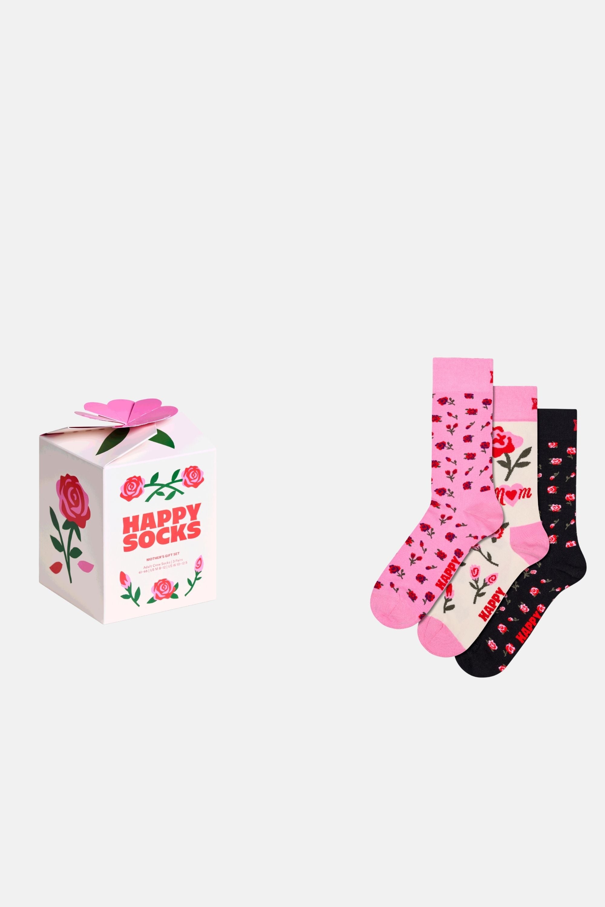 Happy Socks - Çok Renkli Anneler Günü Desenli 3Lü Pamuklu Çorap Seti