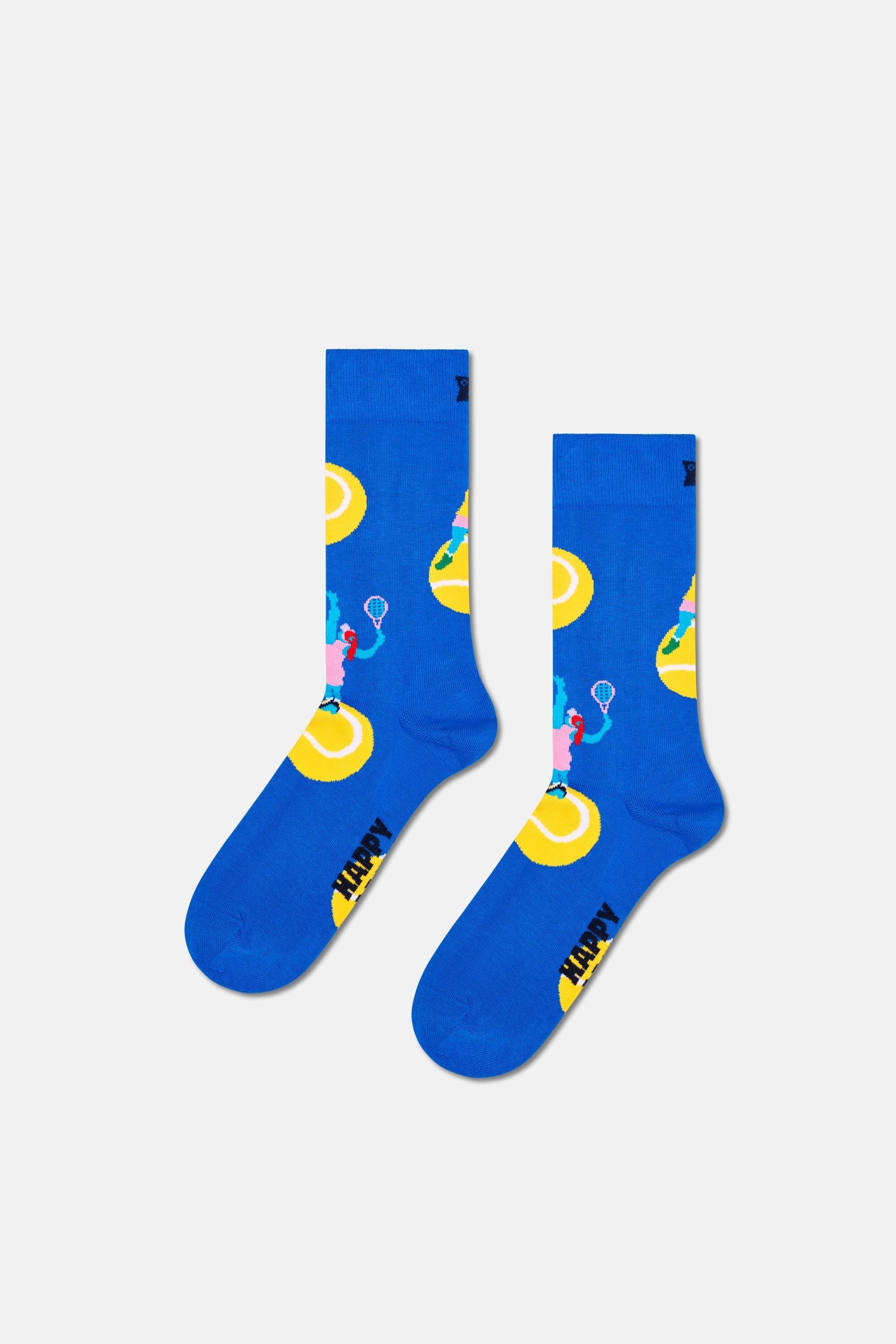 Happy Socks - Çok Renkli Tenis Desenli 3Lü Pamuklu Çorap Seti