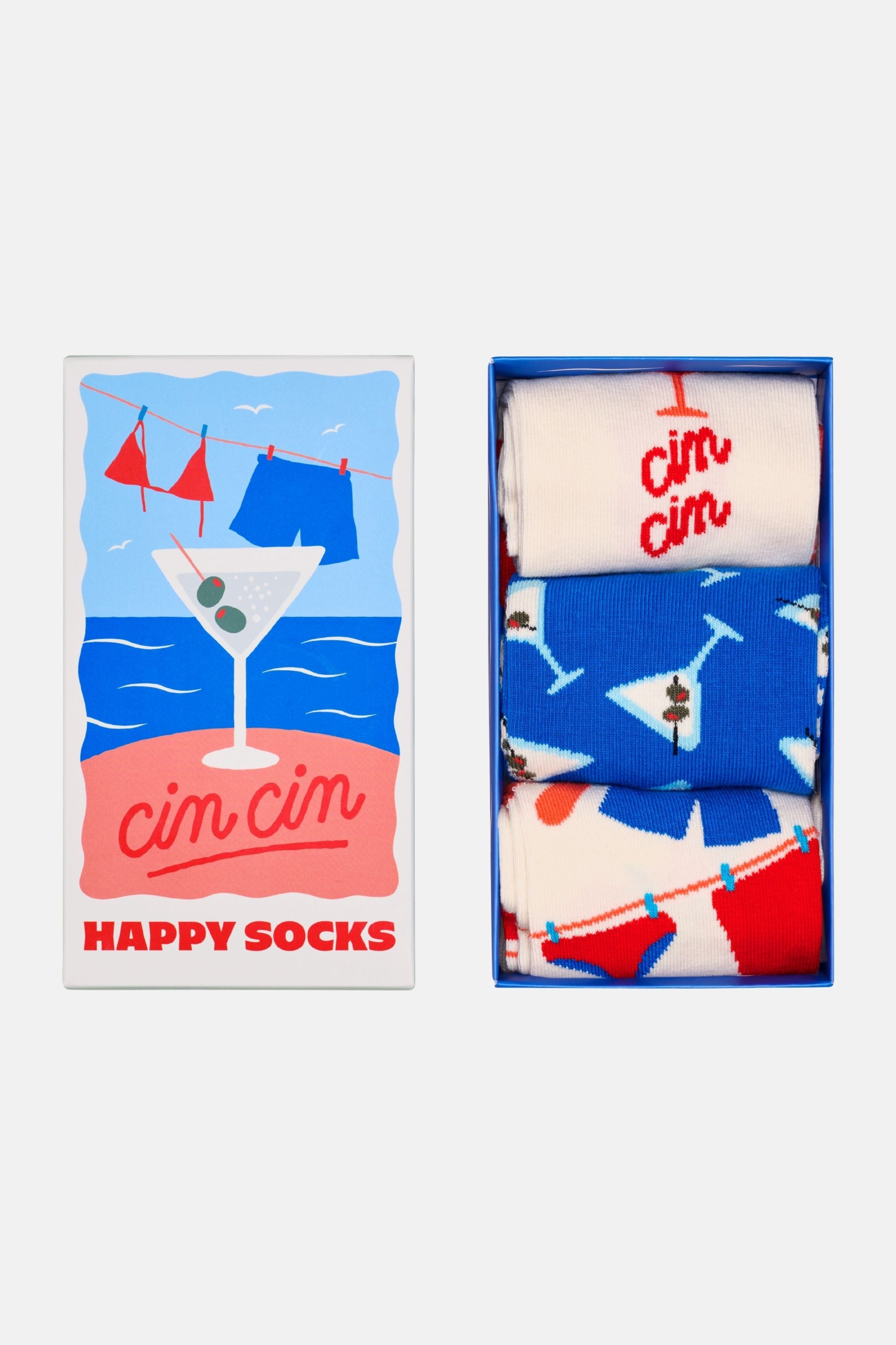 Happy Socks - Çok Renkli Eğlenceli Desenli 3Lü Çorap Hediye Seti