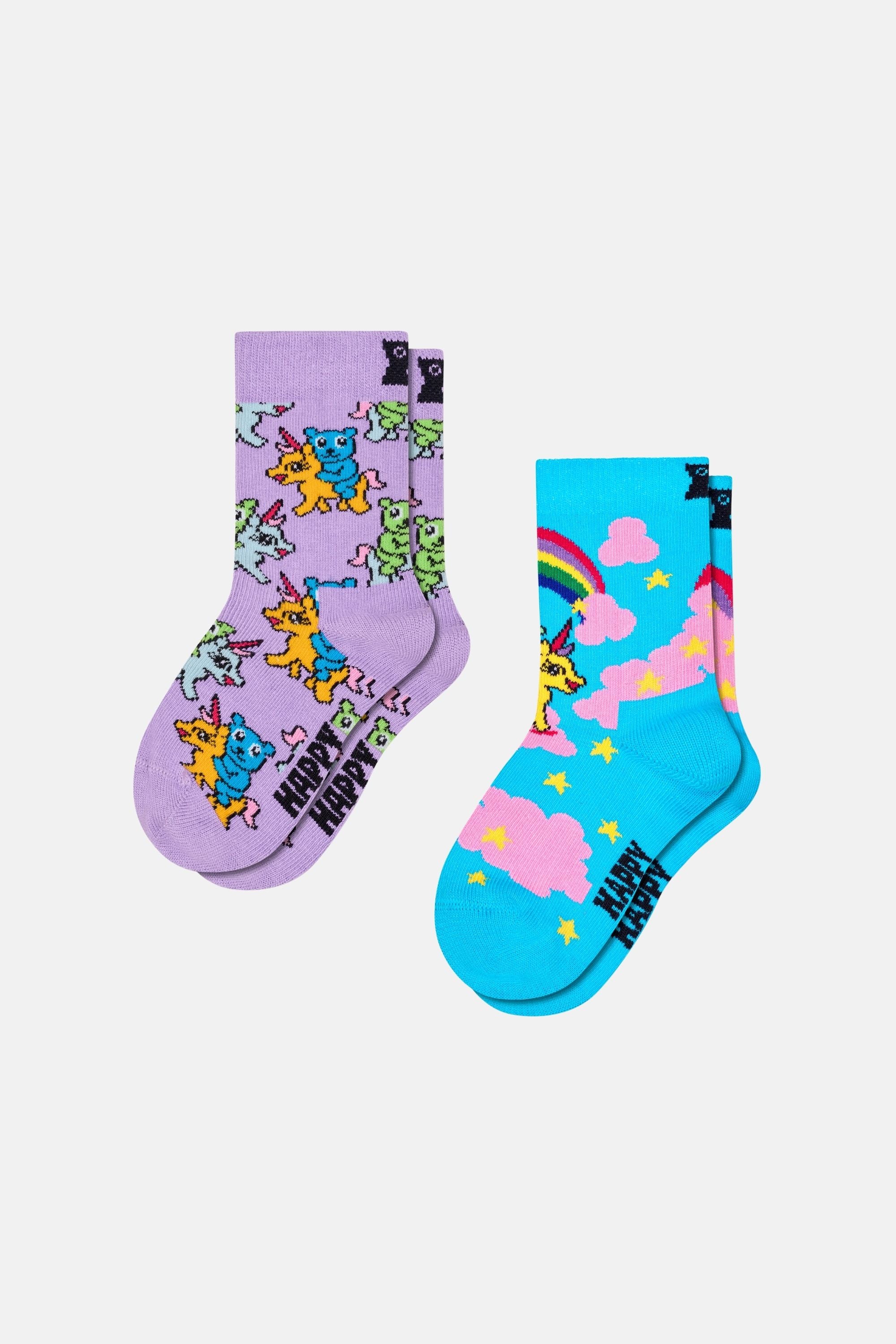 Happy Socks - Çocuk Unicorn Desenli 2Li Çorap Seti