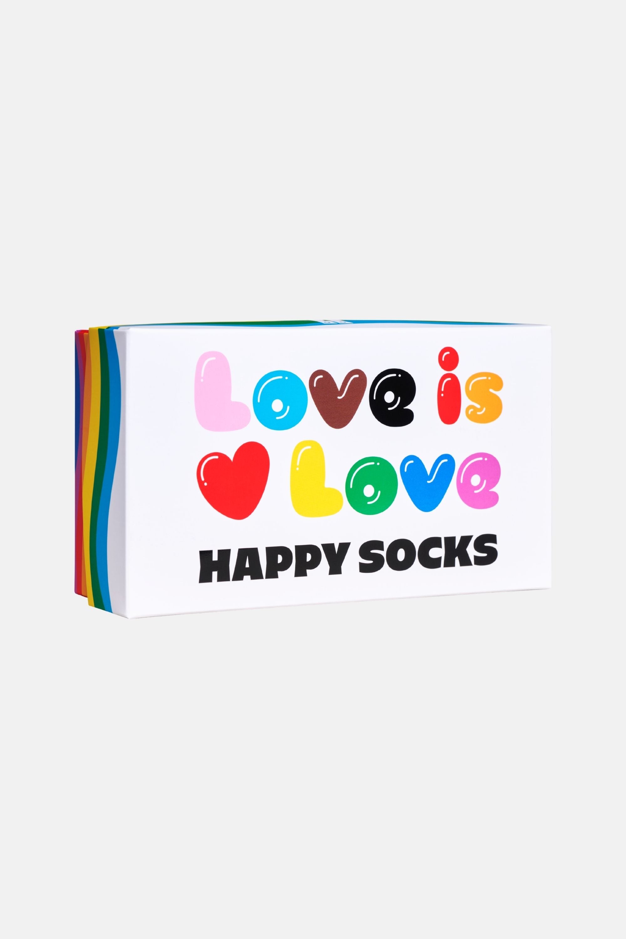 Happy Socks - Çok Renkli Sevgi Temalı 3Lü Sneaker Çorap Seti