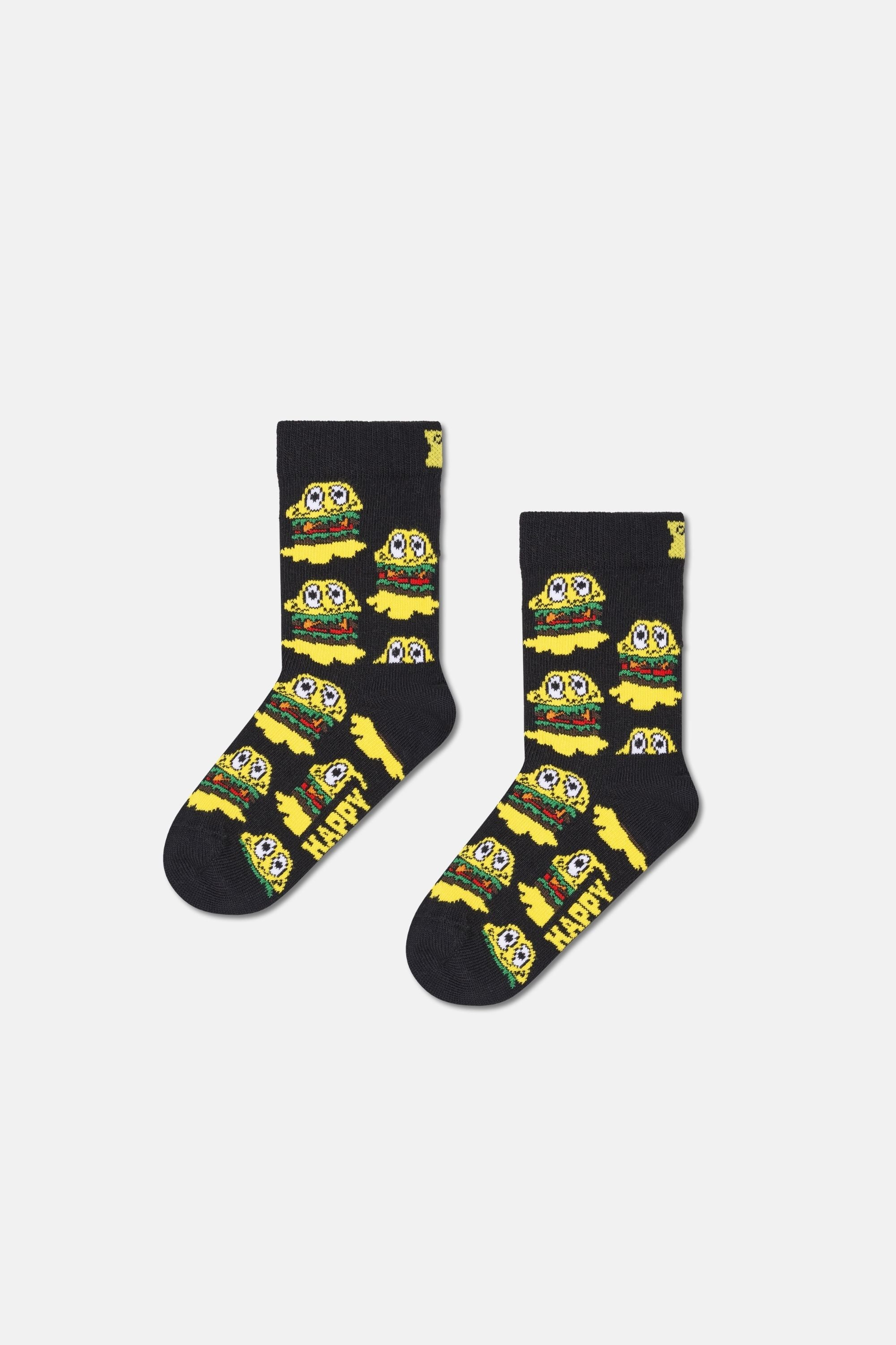Happy Socks - Mini Me Hamburger Desenli 2Li Baba Oğul Çorap Hediye Seti 41-46/2-3 Yaş