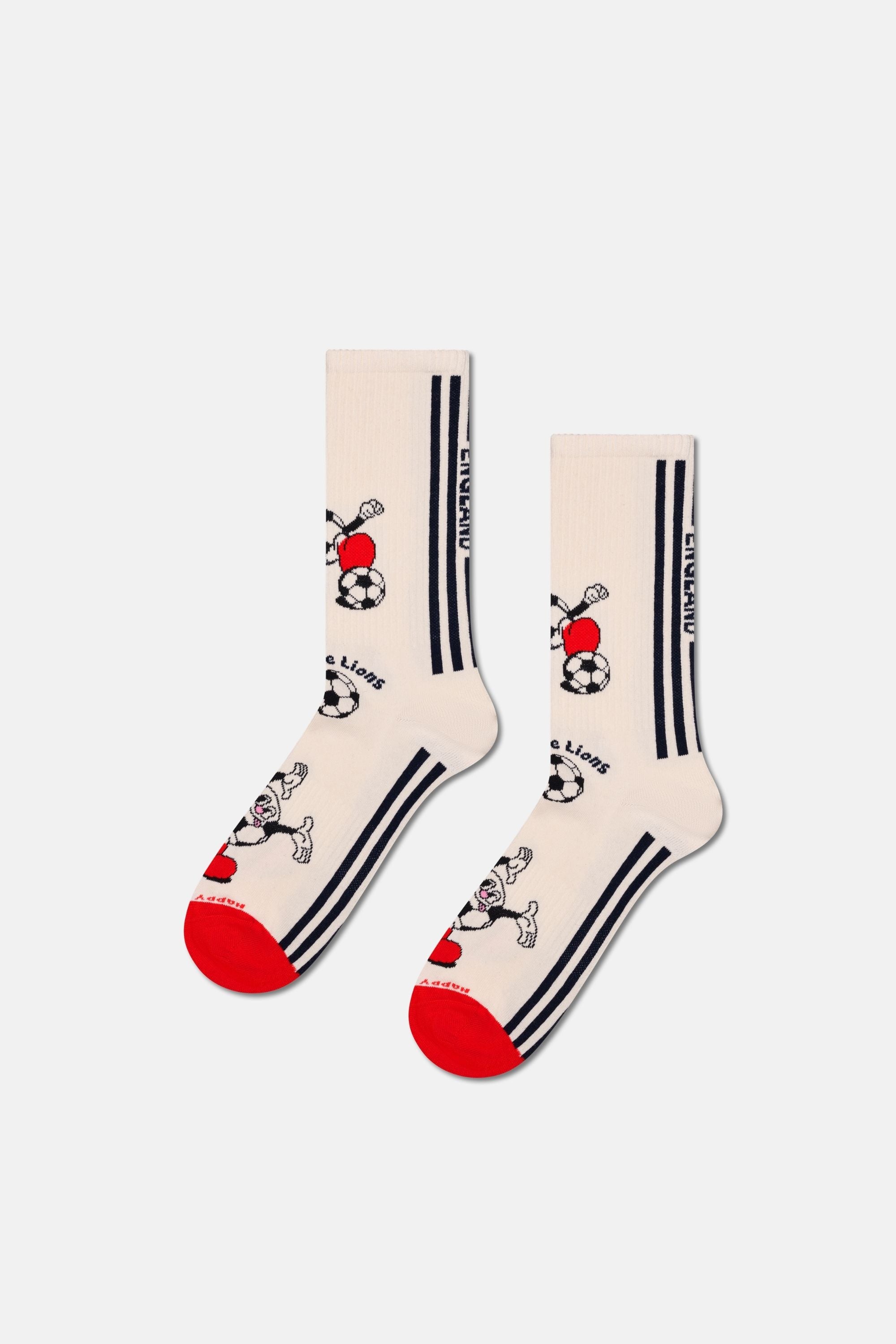 Happy Socks - Beyaz Dünya Kupası İngiltere Temalı Sneaker Çorap