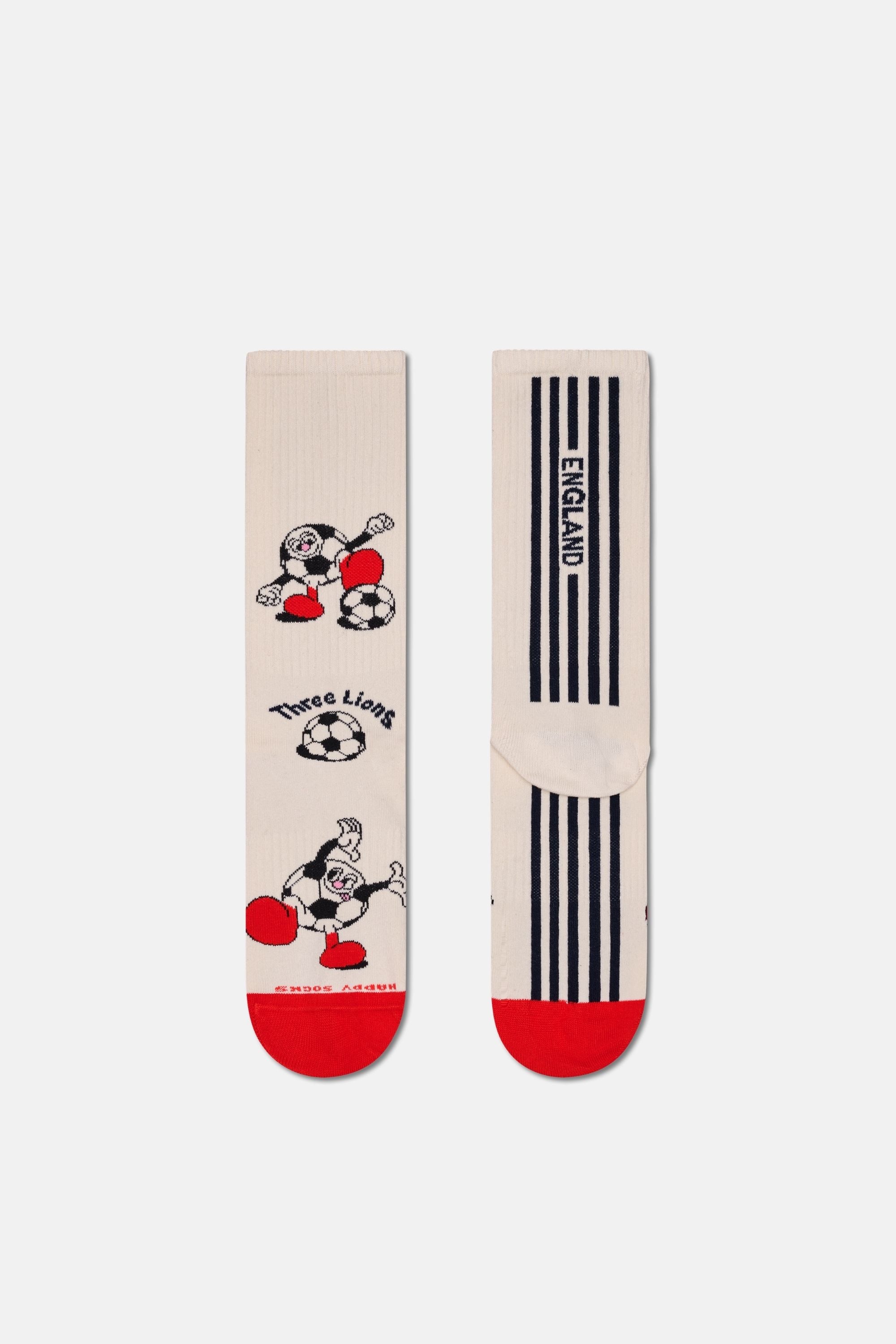 Happy Socks - Beyaz Dünya Kupası İngiltere Temalı Sneaker Çorap