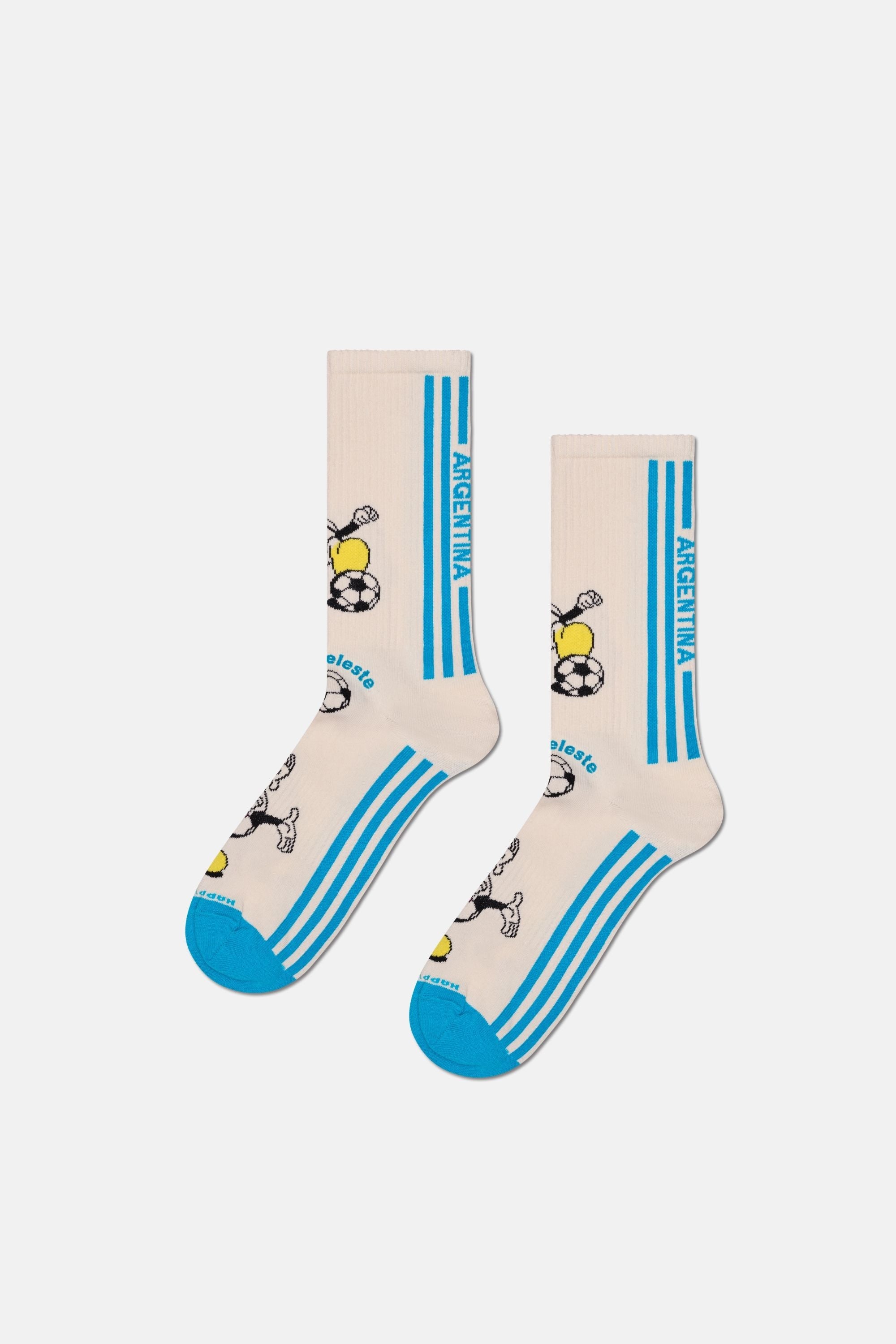 Happy Socks - Beyaz Arjantin Dünya Kupası Sneaker Çorap