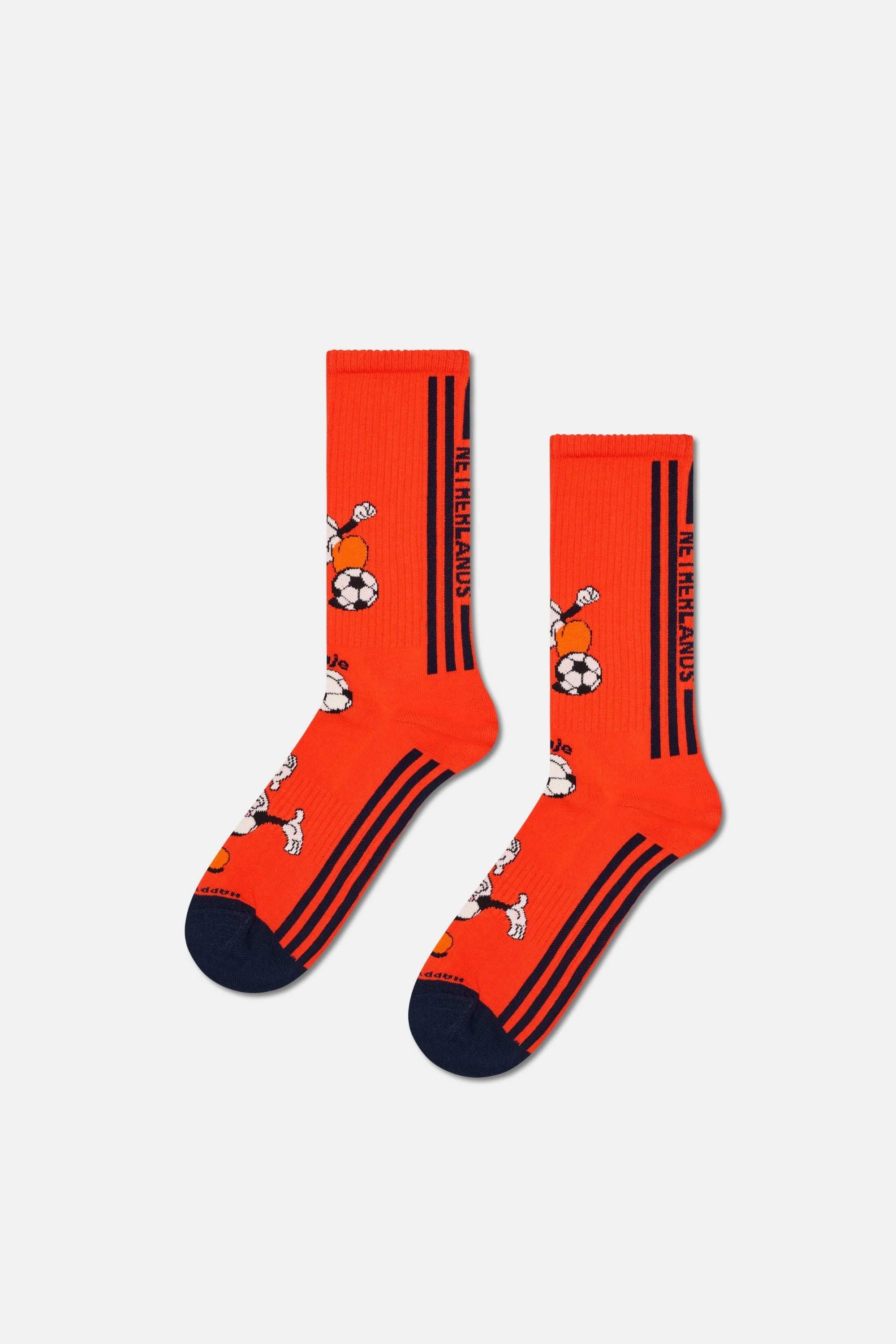 Happy Socks - Kırmızı Dünya Kupası Hollanda Temalı Sneaker Çorap