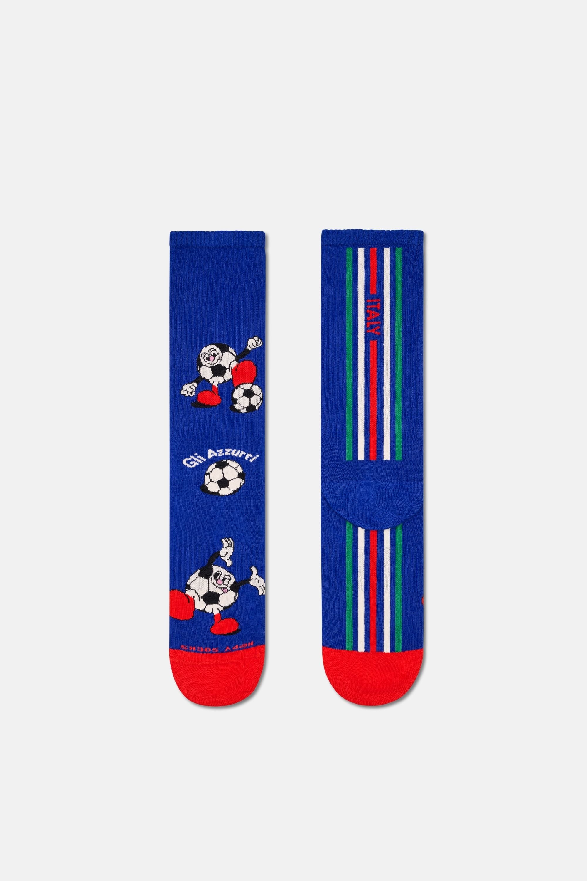 Happy Socks - Mavi Dünya Kupası İtalya Temalı Sneaker Çorap