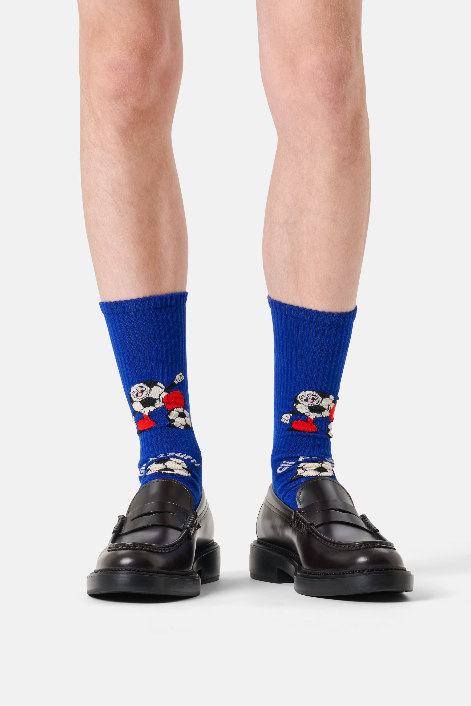 Happy Socks - Erkek Mavi Dünya Kupası İtalya Temalı Sneaker Çorap