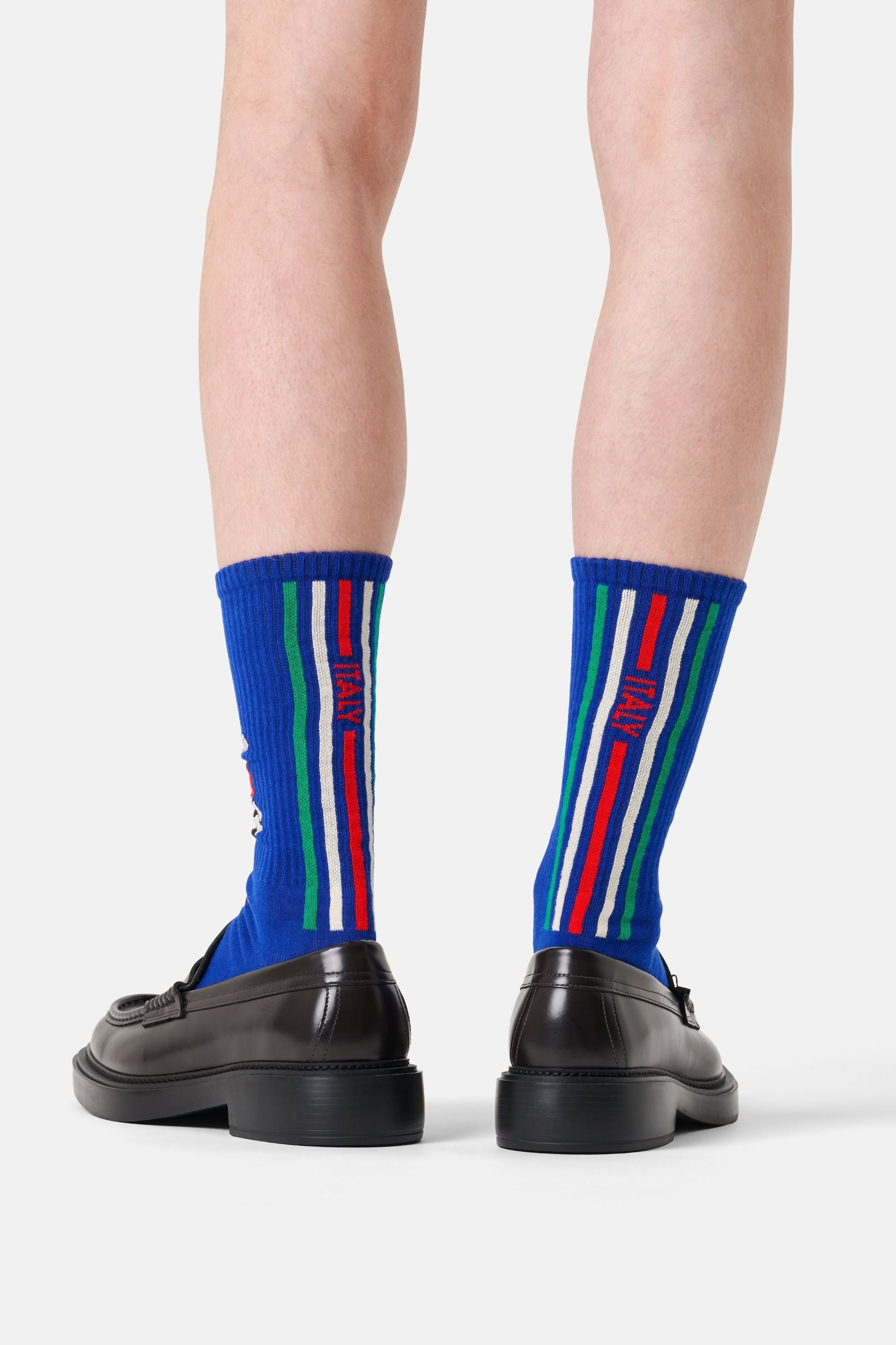 Happy Socks - Erkek Mavi Dünya Kupası İtalya Temalı Sneaker Çorap
