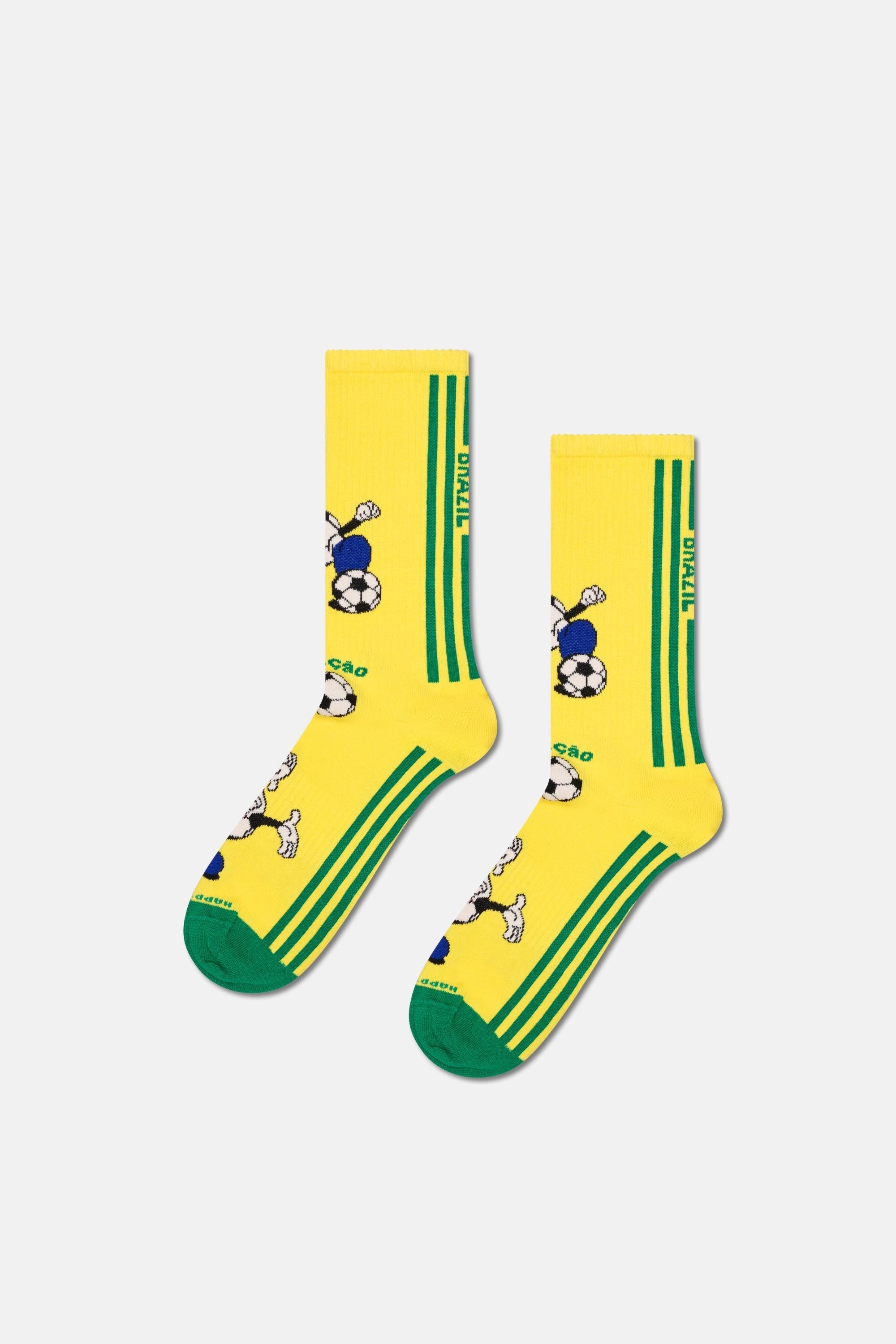 Happy Socks - Sarı Dünya Kupası Brezilya Temalı Sneaker Çorap