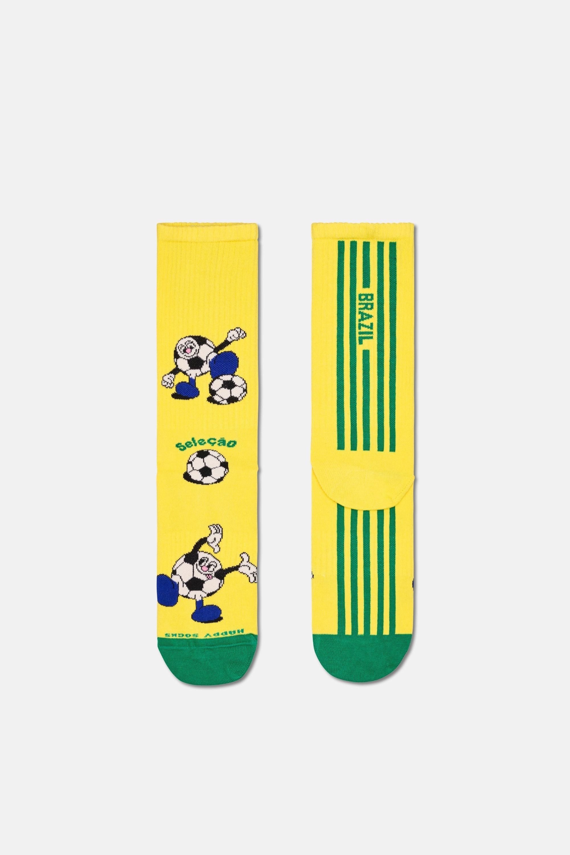 Happy Socks - Sarı Dünya Kupası Brezilya Temalı Sneaker Çorap