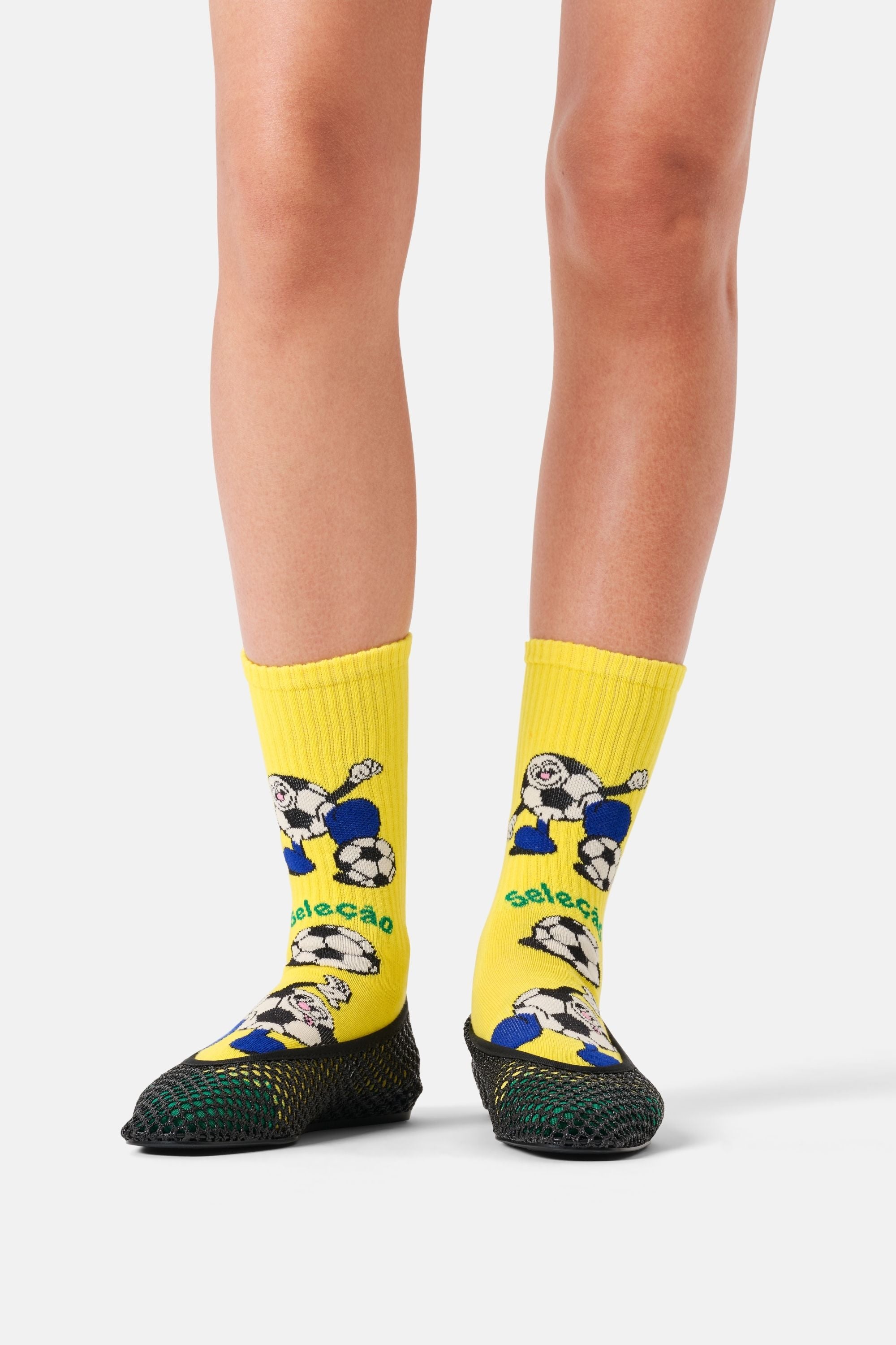 Happy Socks - Sarı Dünya Kupası Brezilya Temalı Sneaker Çorap
