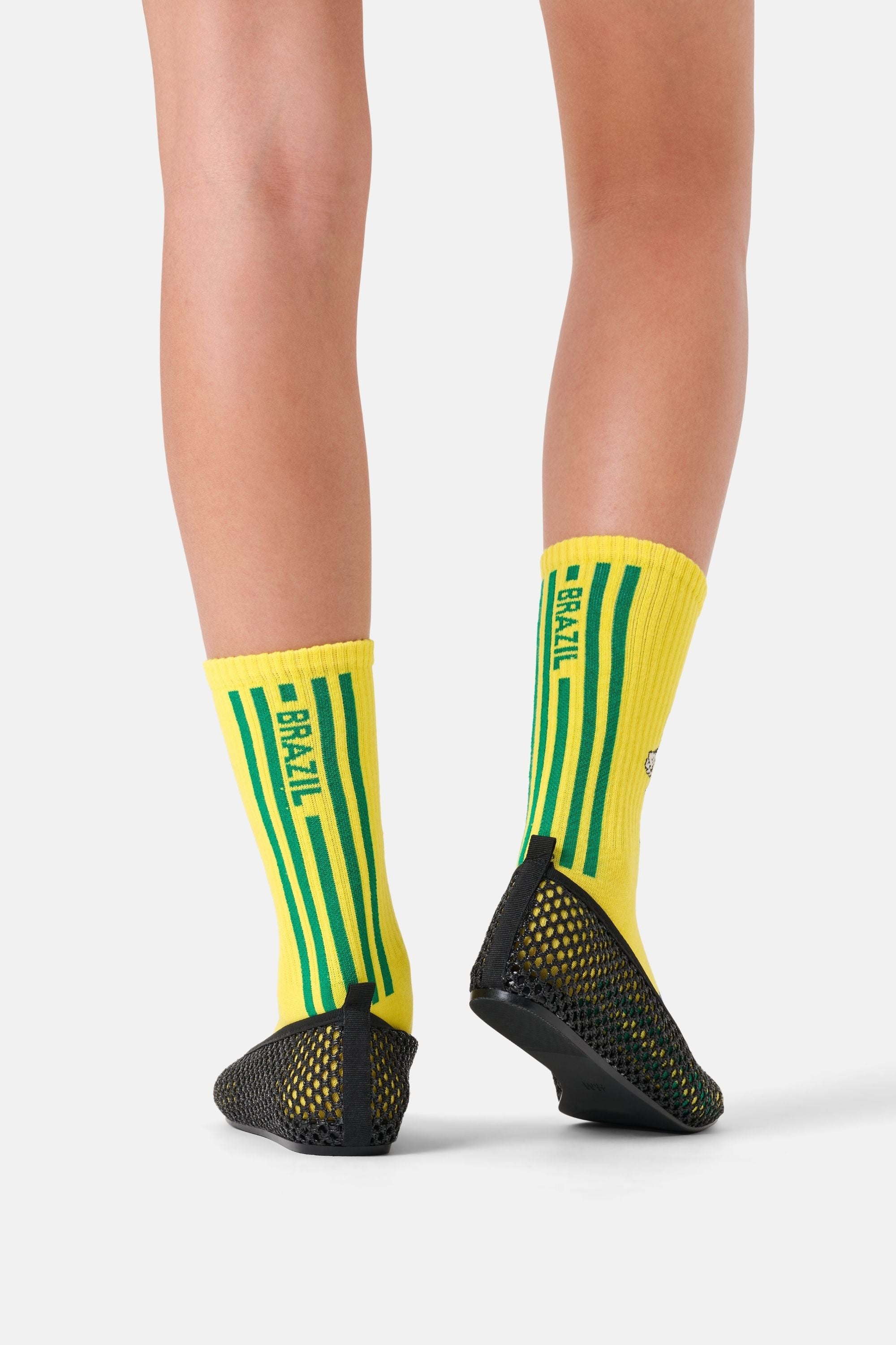 Happy Socks - Sarı Dünya Kupası Brezilya Temalı Sneaker Çorap