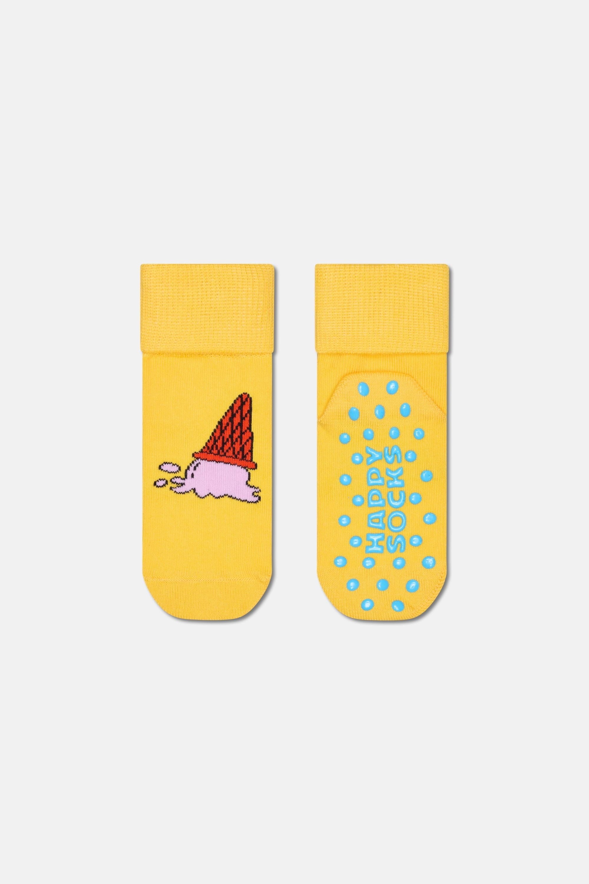 Happy Socks - Çocuk Dondurma Desenli Kaydırmaz 2Li Çorap Seti