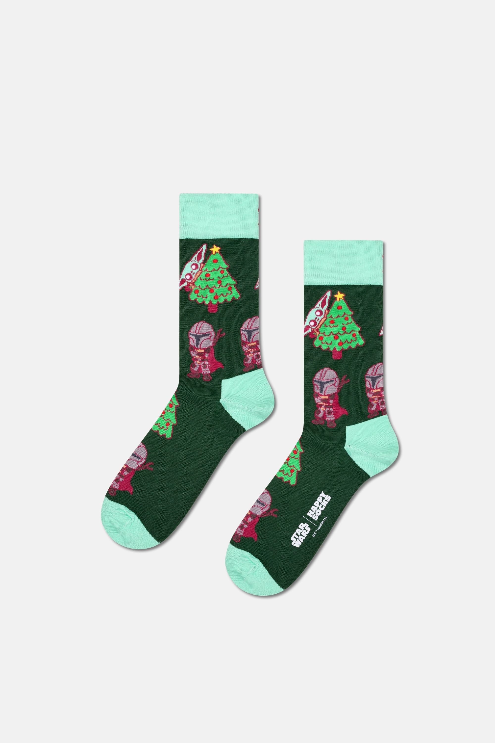 Happy Socks - Çok Renkli Star Wars Grogus Holiday Temalı 6Lı Çorap Seti