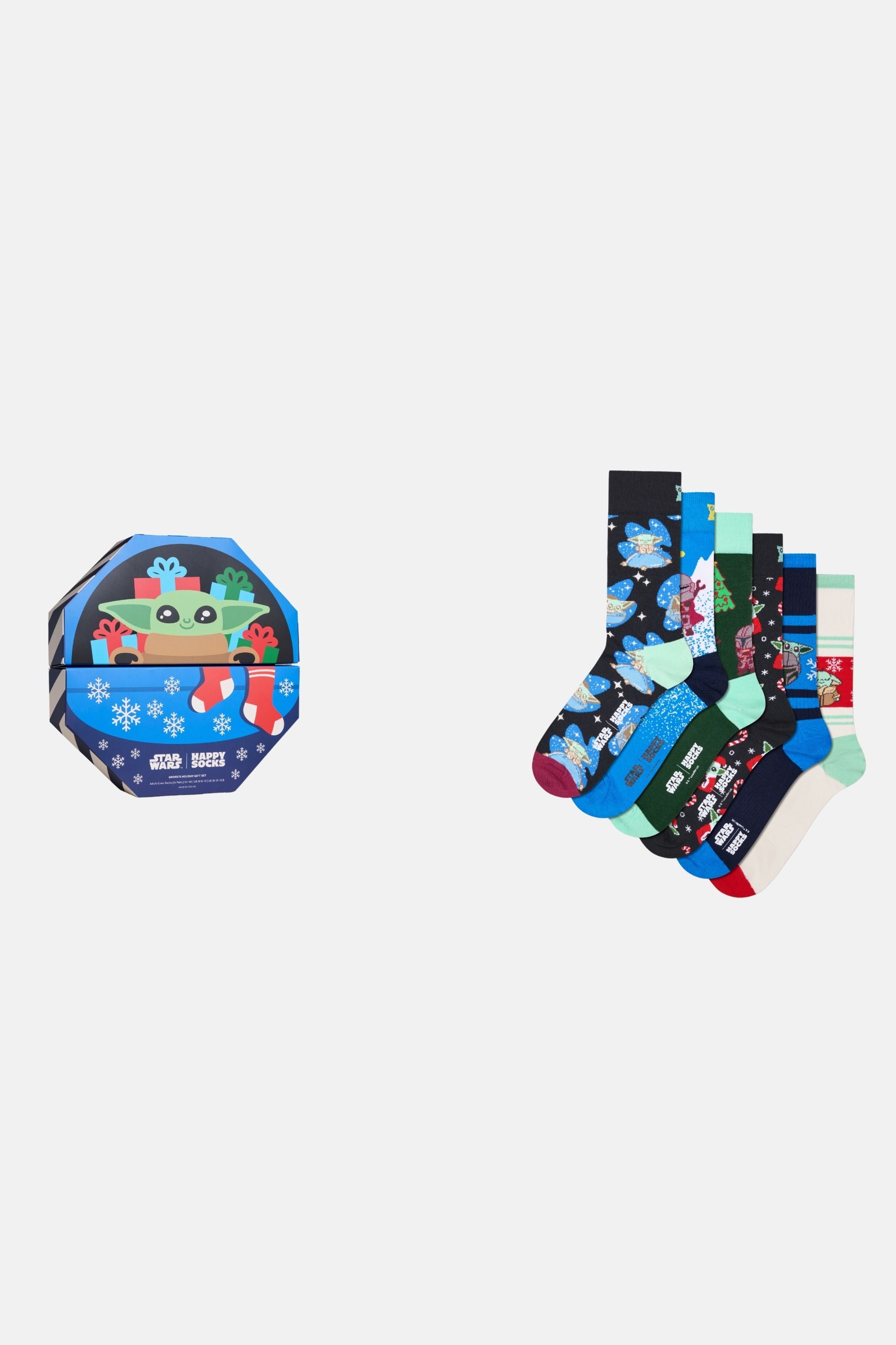 Happy Socks - Çok Renkli Star Wars Grogus Holiday Temalı 6Lı Çorap Seti