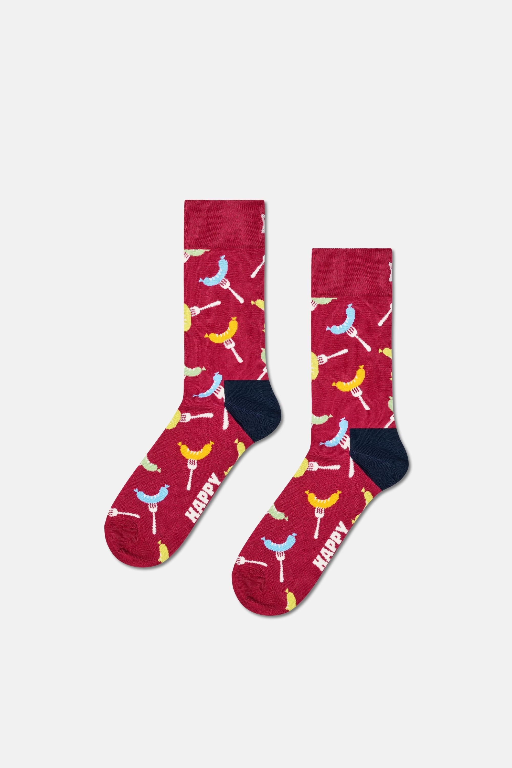 Happy Socks - Çok Renkli Bagel Desenli 4Lü Pamuklu Çorap Seti