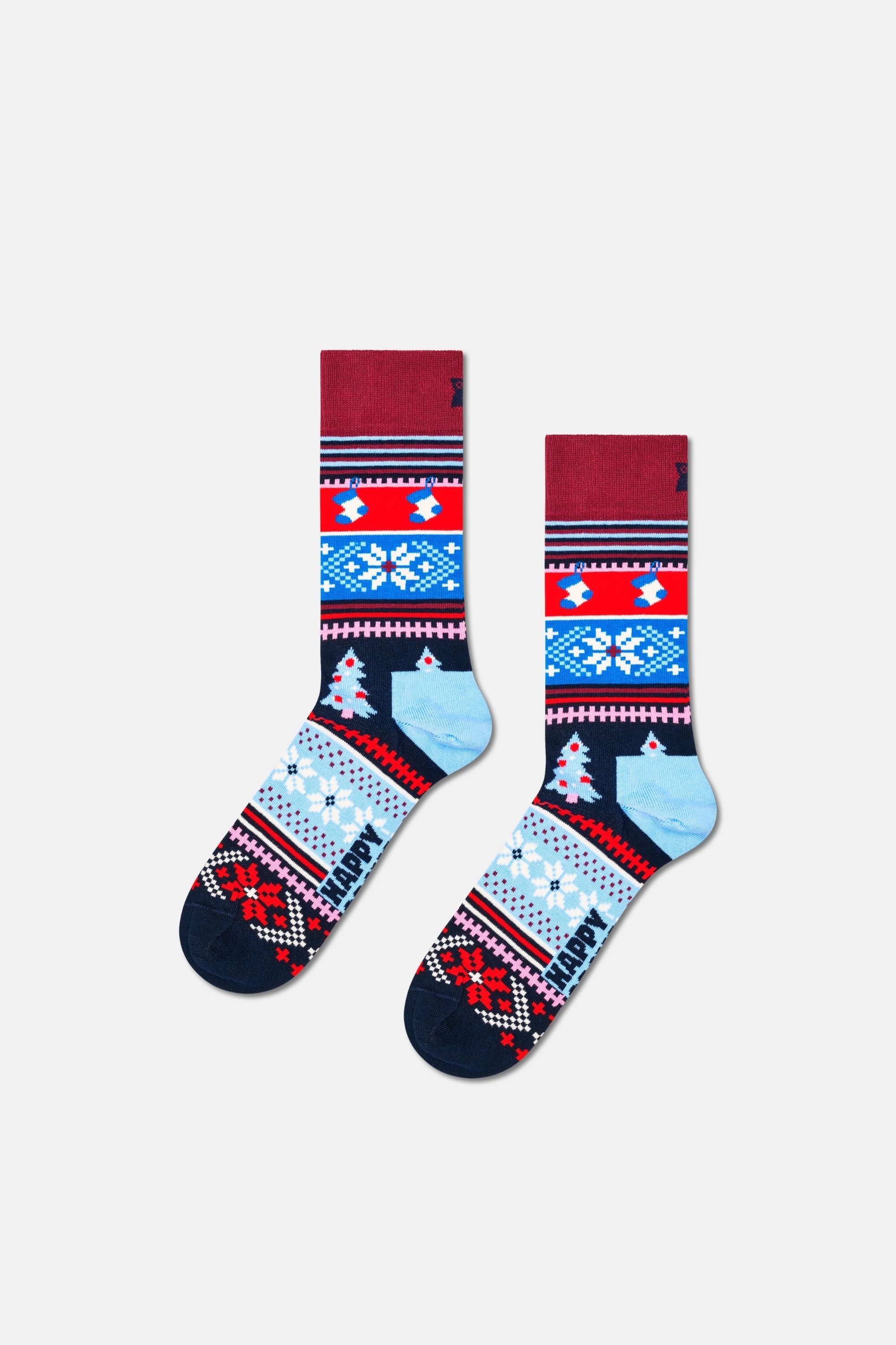 Happy Socks - Çok Renkli Kutlama Desenli 4Lü Pamuklu Çorap Seti