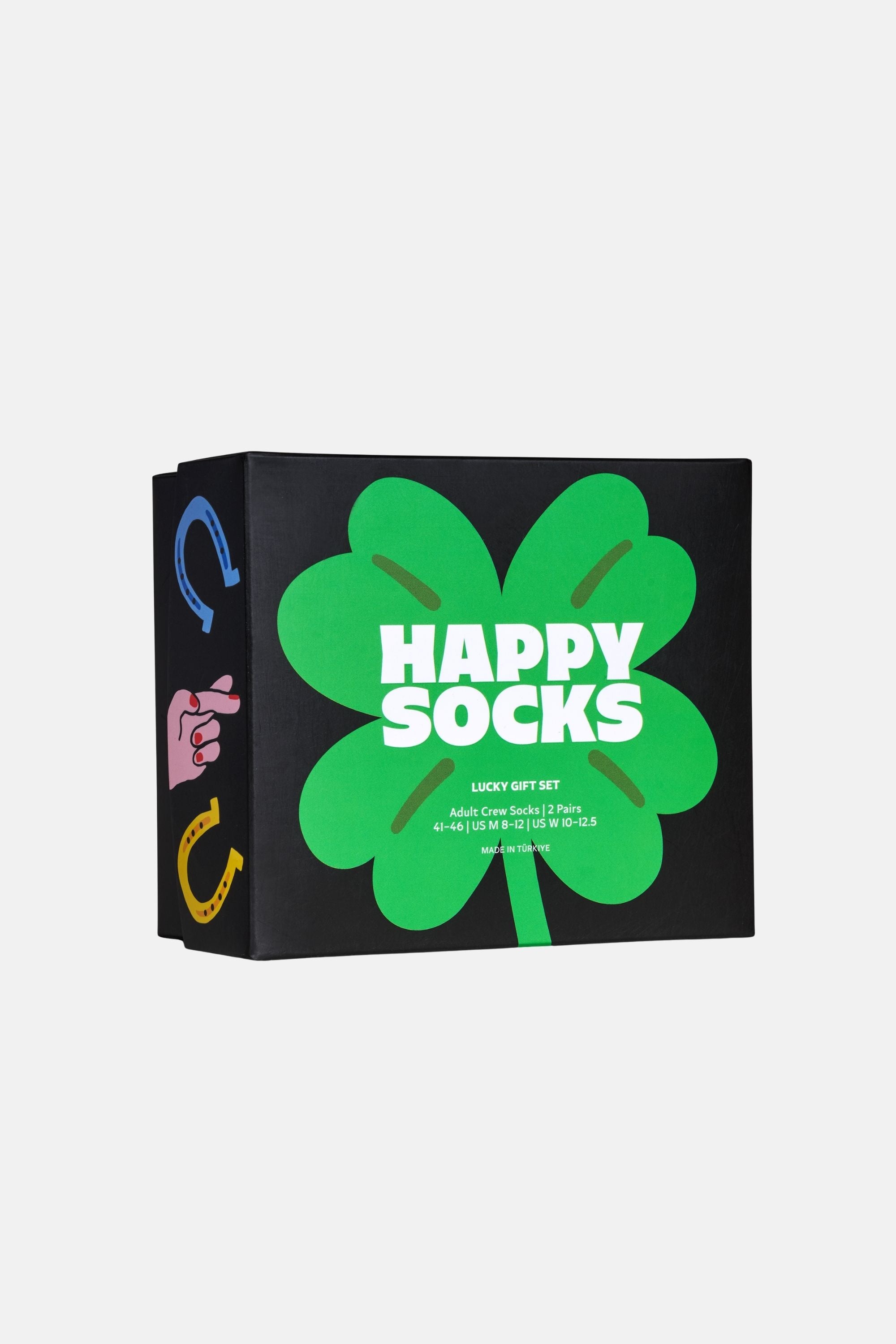 Happy Socks - Çok Renkli Yonca Desenli 2Li Pamuklu Çorap Seti
