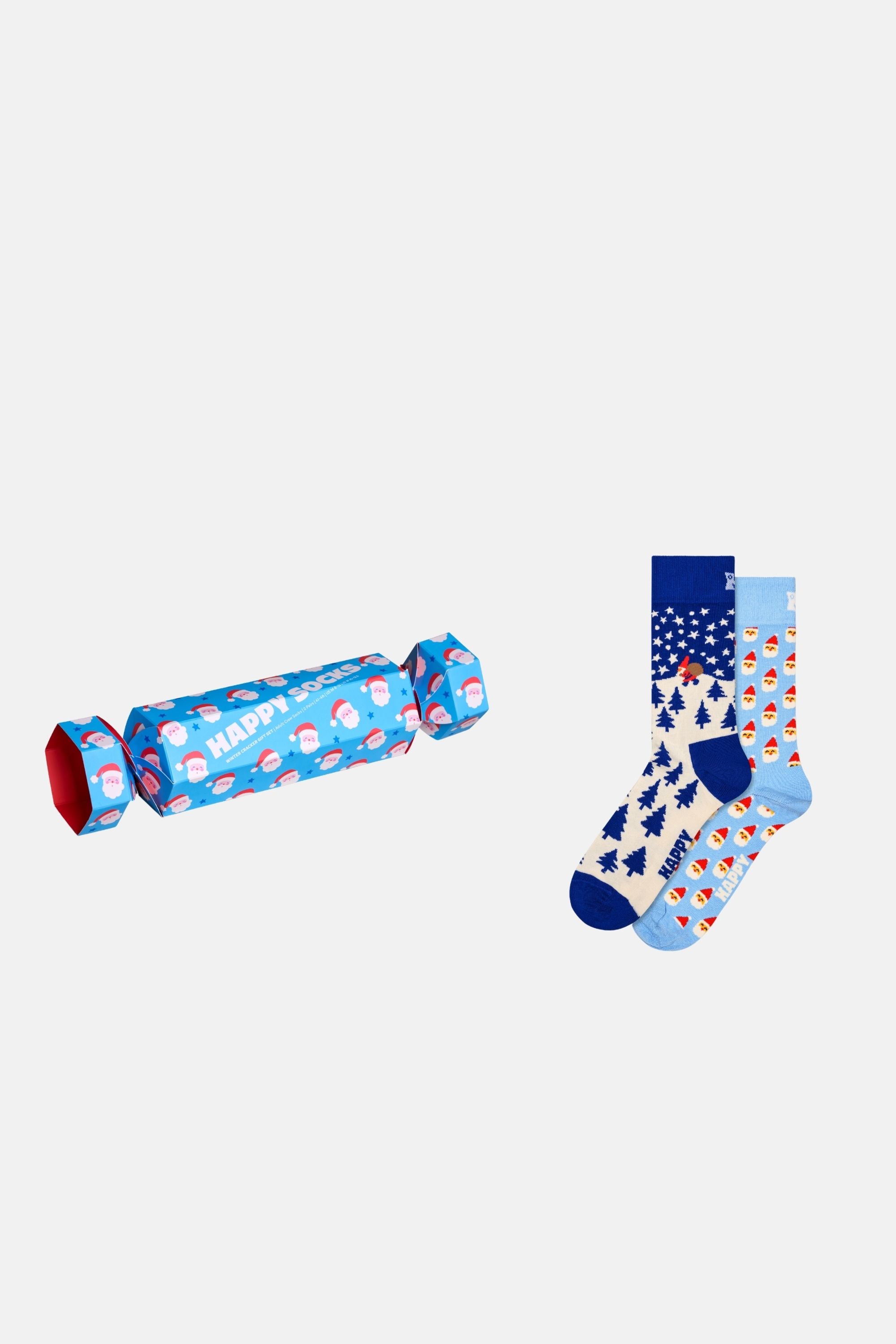 Happy Socks - Mavi Kutlama Desenli 2Li Pamuklu Çorap Seti