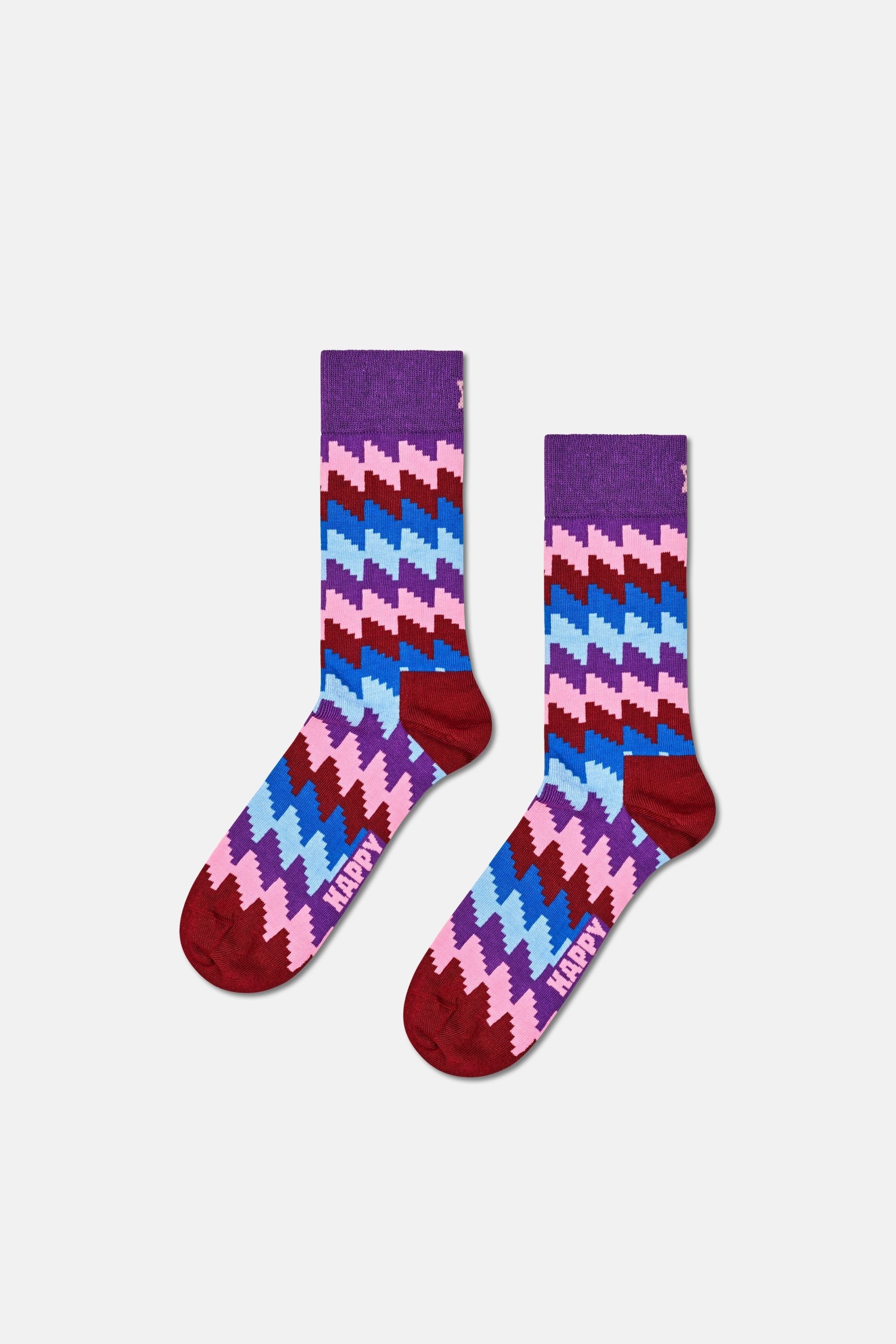 Happy Socks - Pembe Karışık Desenli 4Lü Pamuklu Çorap Seti