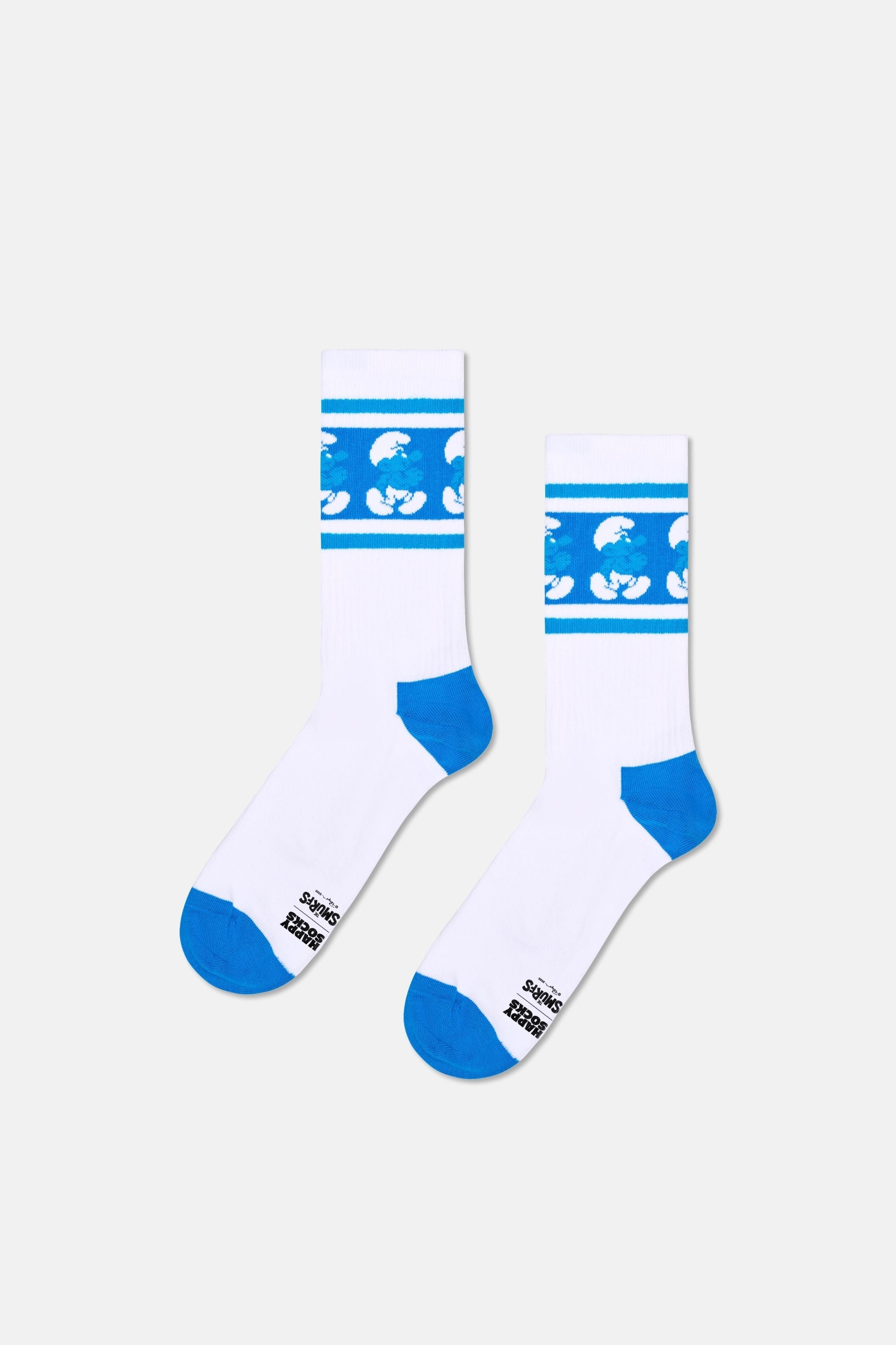 Happy Socks - Beyaz Şirinler Desenli Pamuklu Çorap