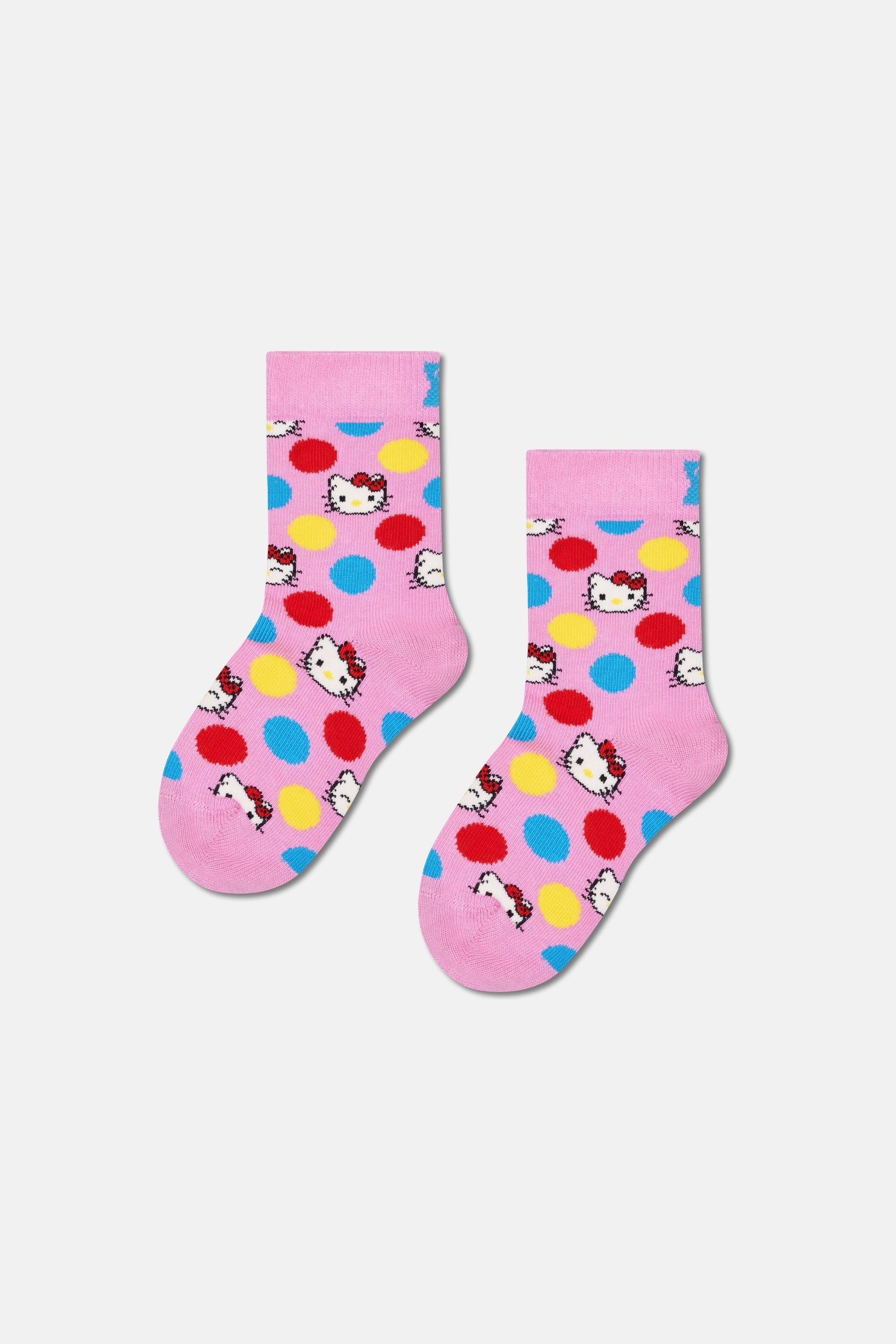 Happy Socks - Çocuk Hello Kıtty Temalı 3Lü Çorap Hediye Seti