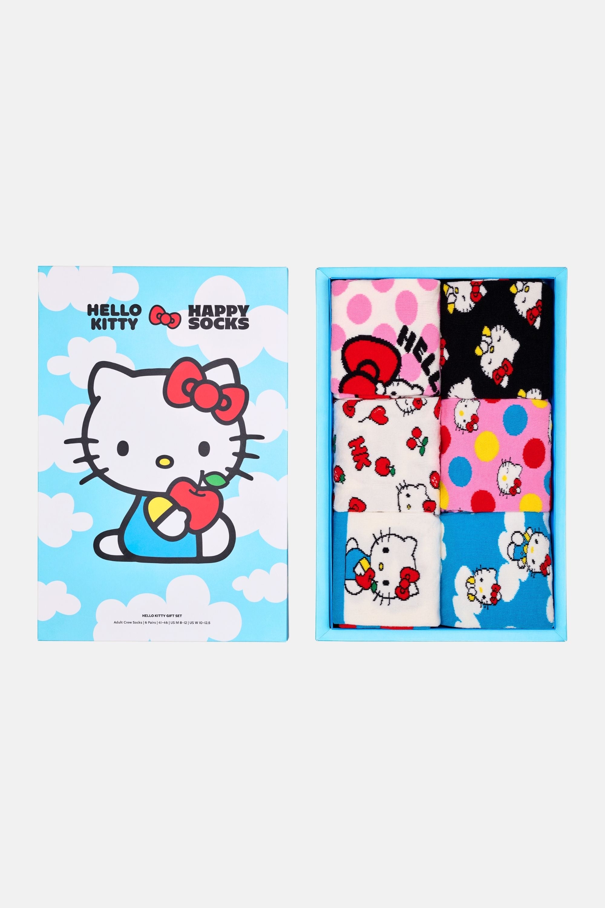 Happy Socks - Çok Renkli Hello Kıtty Temalı 6Lı Çorap Hediye Seti
