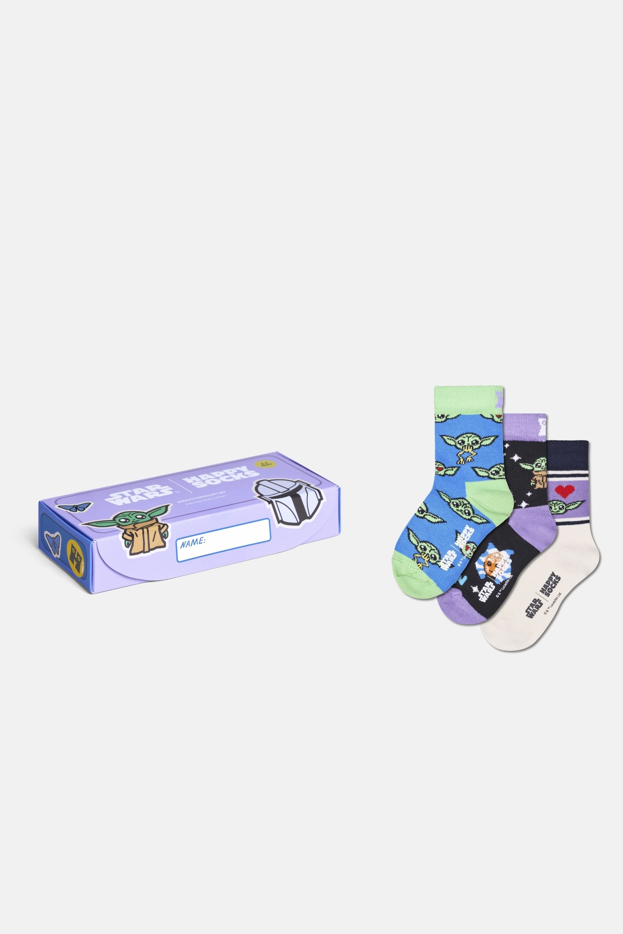 Happy Socks - Çocuk Star Wars Grogu Temalı 3Lü Çorap Hediye Seti