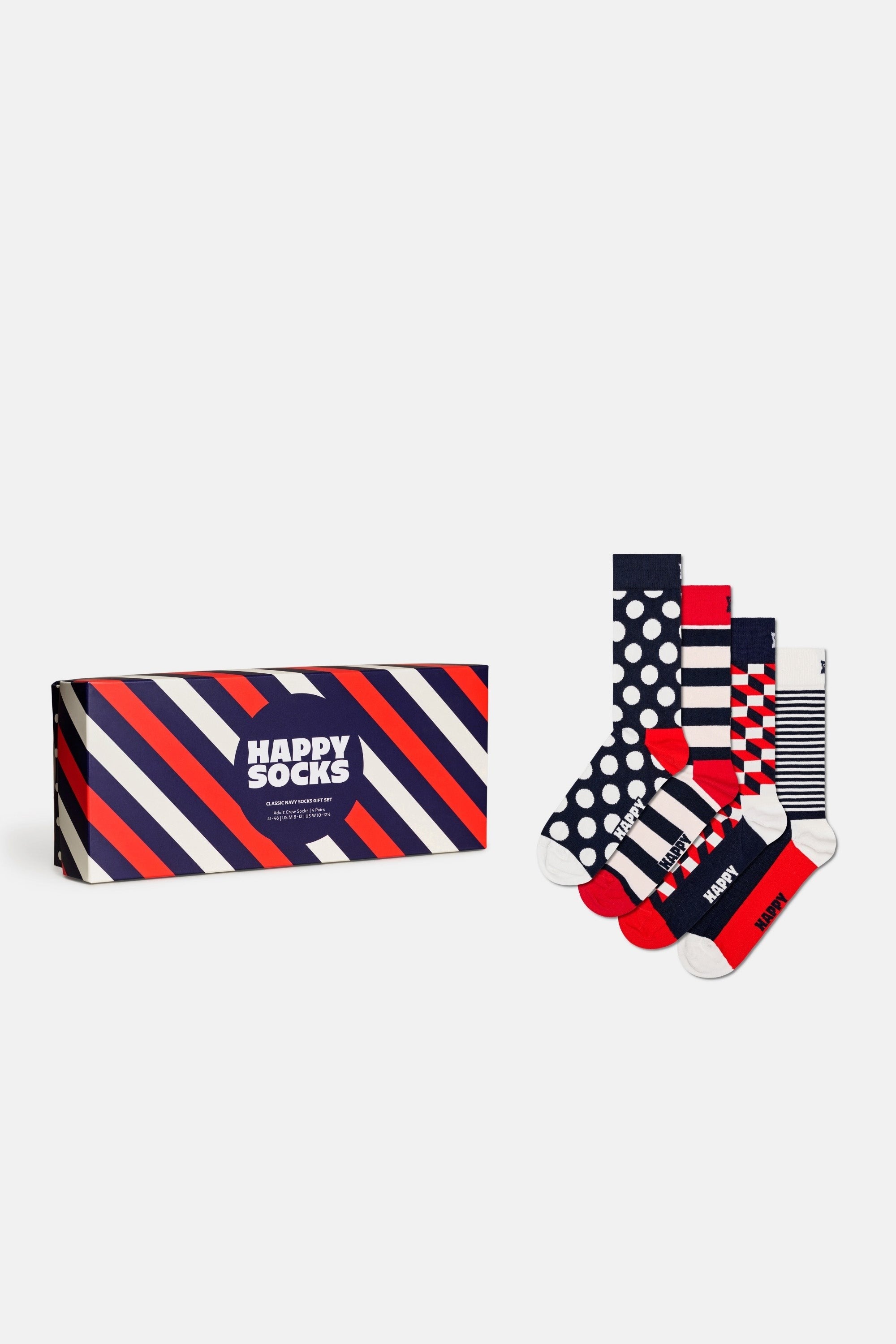 Happy Socks - Lacivert Klasik 4Lü Pamuklu Çorap Seti