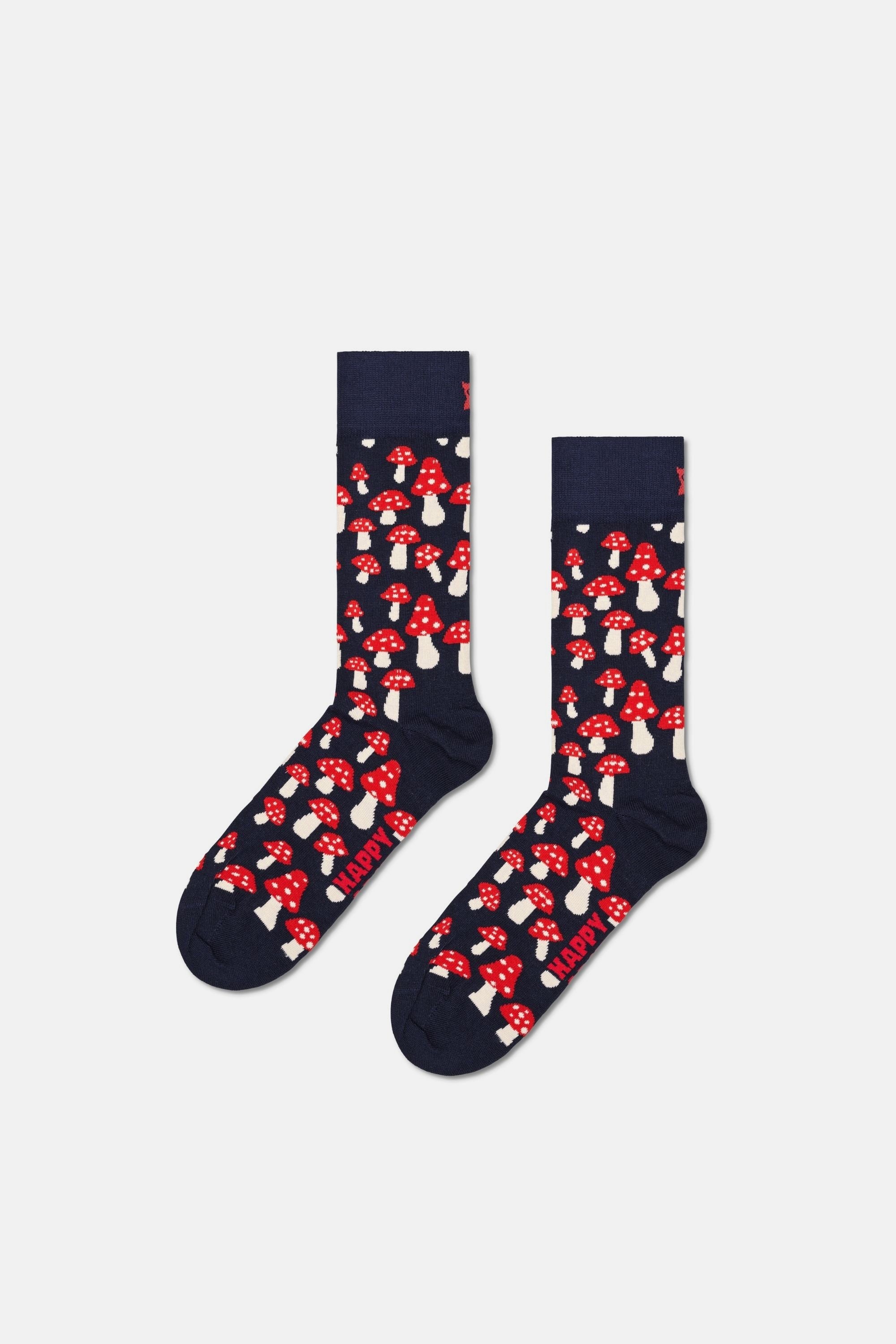 Happy Socks - Mantar Desenli Pamuklu Çorap