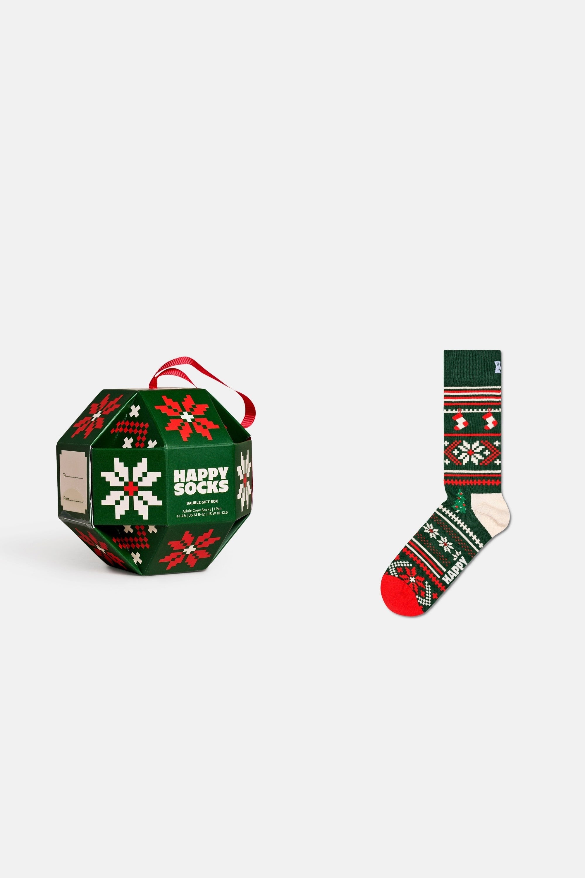 Happy Socks - Yeşil Kar Tanesi Desenli Pamuklu Tekli Çorap Seti