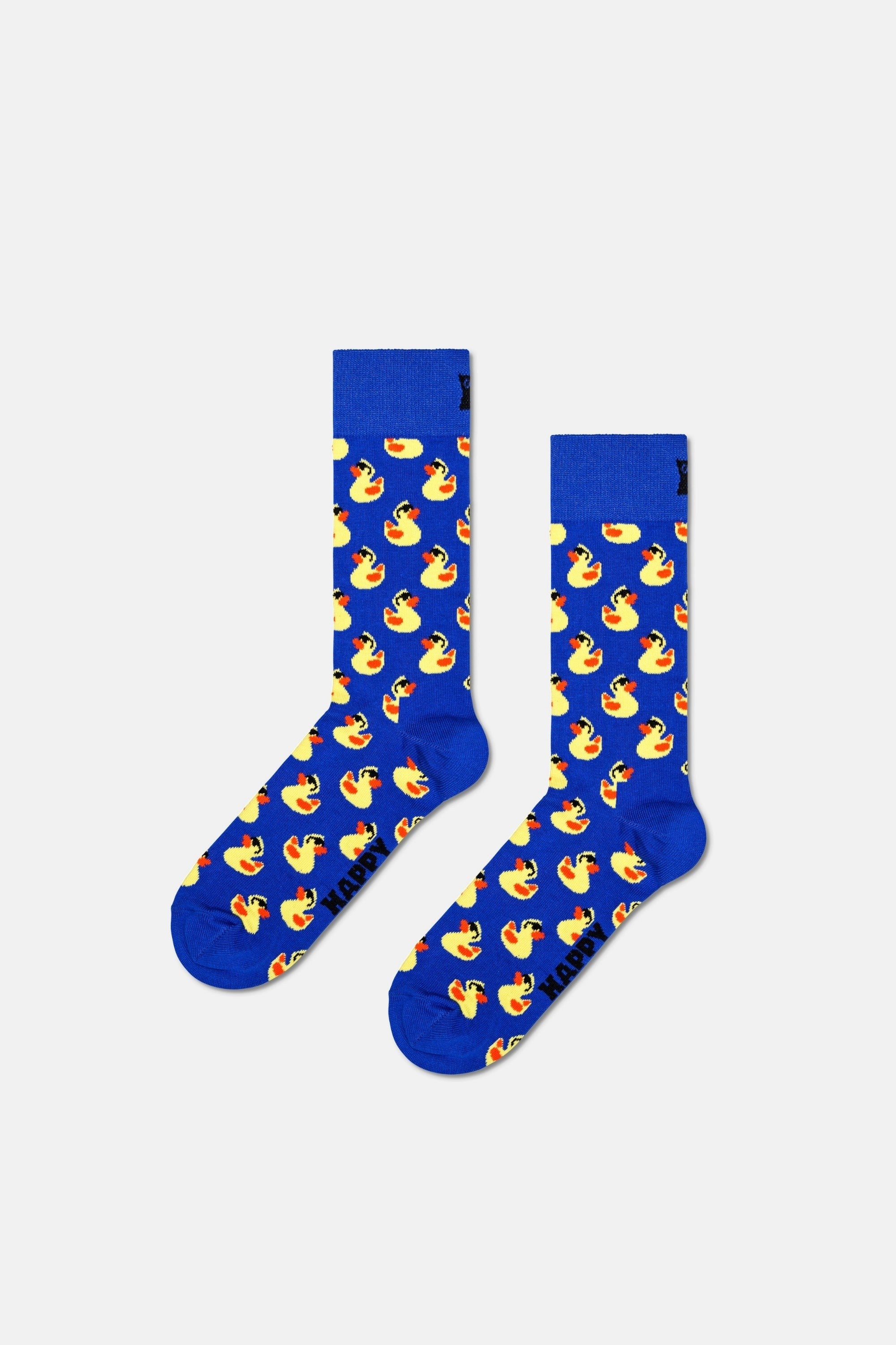 Happy Socks - Mavi Ördek Desenli Pamuklu Çorap