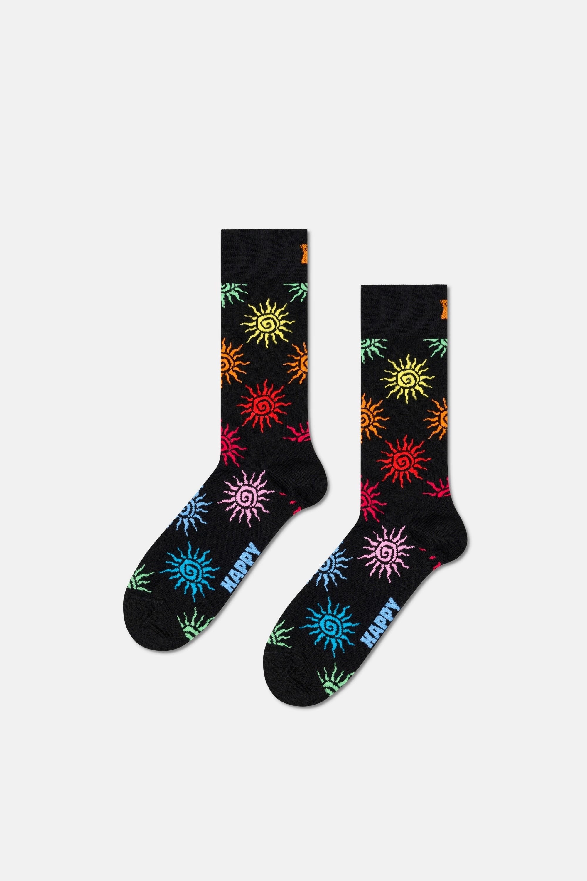 Happy Socks - Siyah Güneş Desenli Pamuklu Çorap