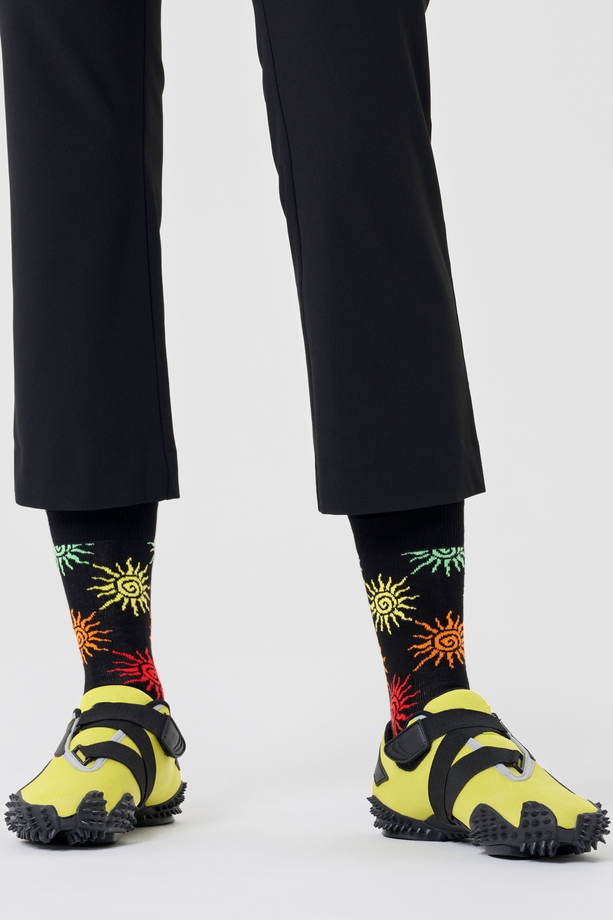 Happy Socks - Siyah Güneş Desenli Pamuklu Çorap