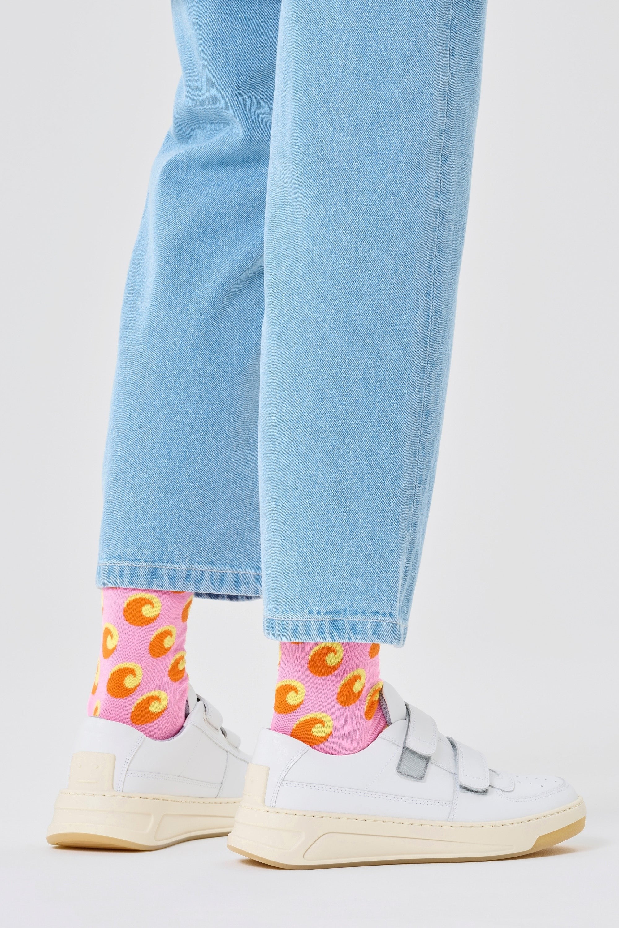 Happy Socks - Pembe Dalga Desenli Pamuklu Çorap
