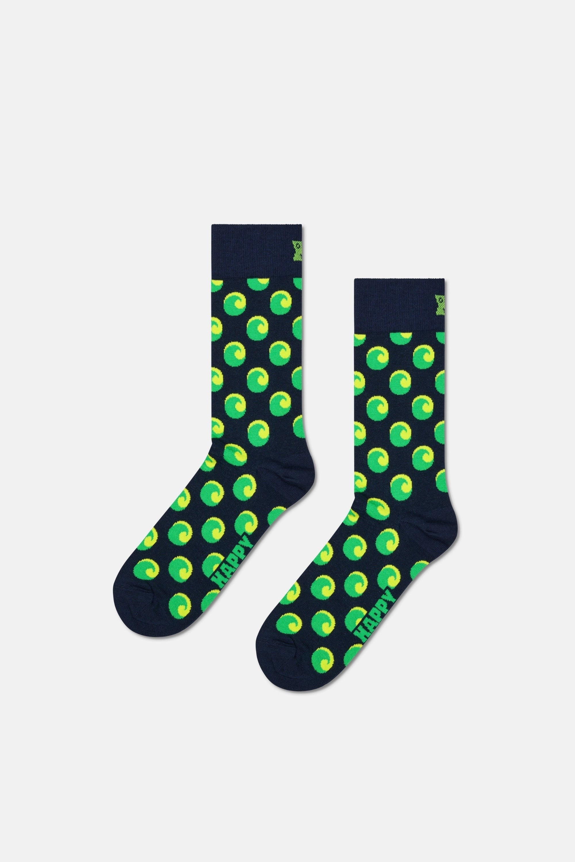 Happy Socks - Yeşil Dalga Desenli Pamuklu Çorap