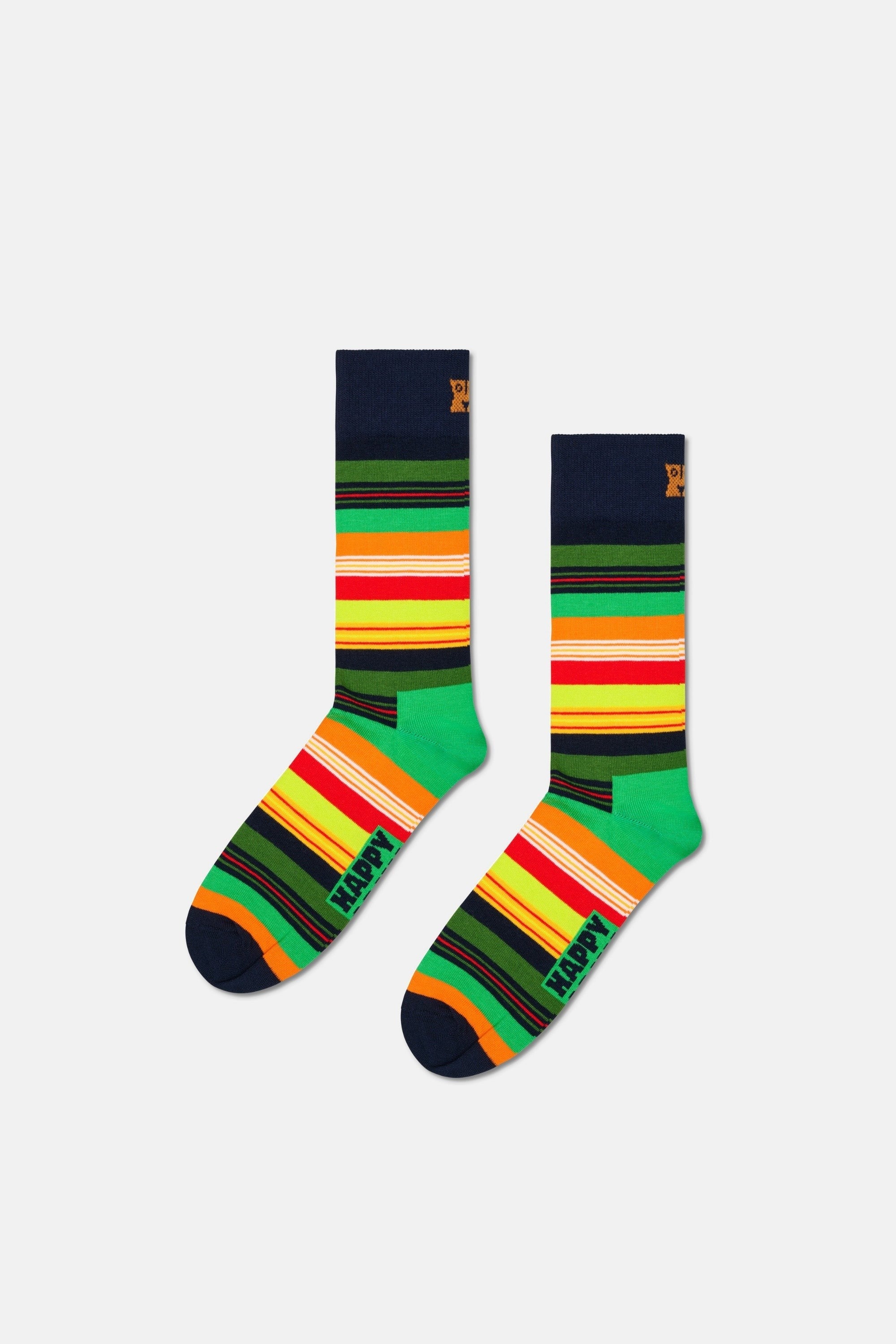 Happy Socks - Çok Renkli Çizgili Desenli Pamuklu Çorap