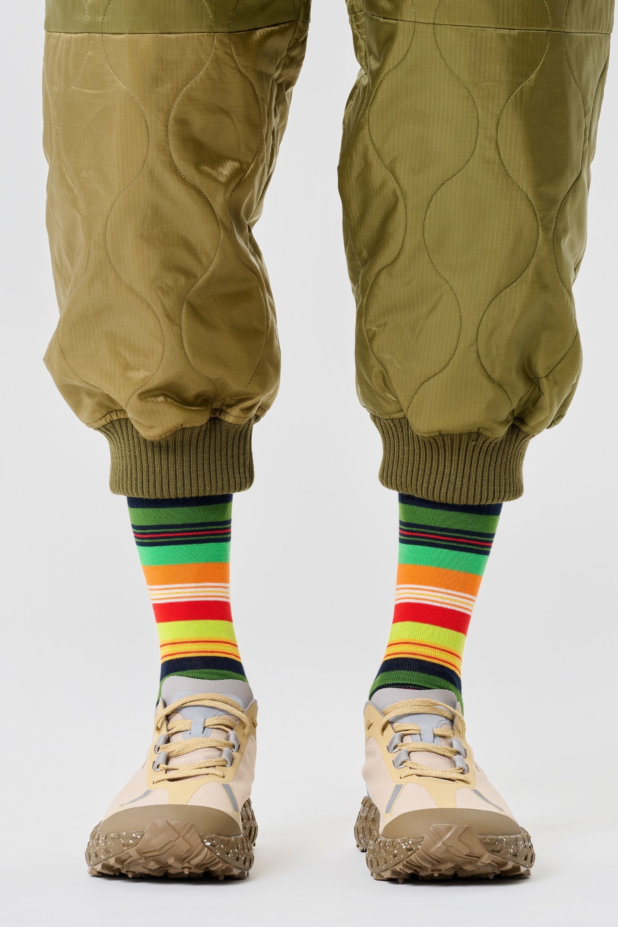 Happy Socks - Çok Renkli Çizgili Desenli Pamuklu Çorap
