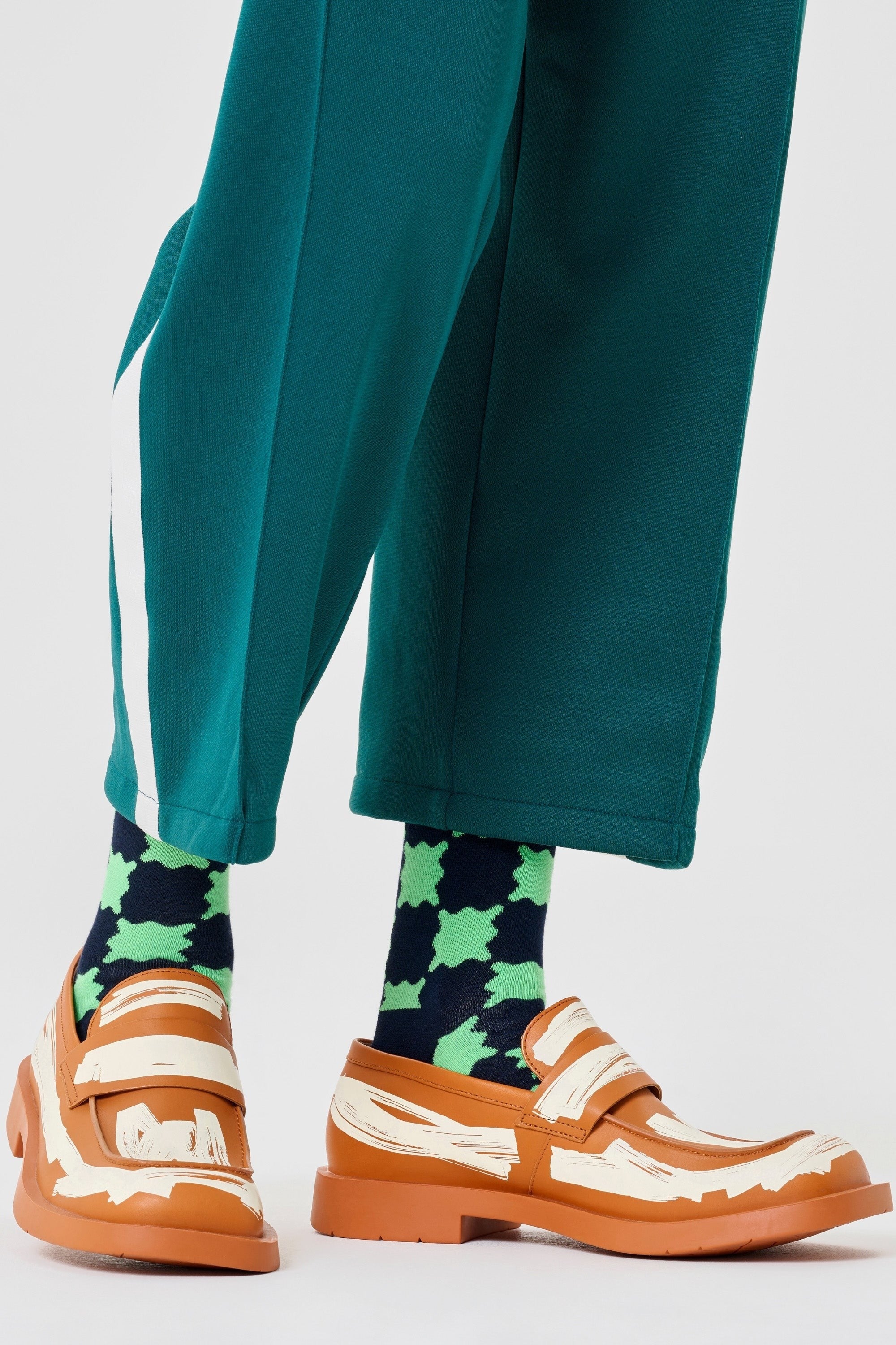 Happy Socks - Kare Desenli Pamuklu Çorap
