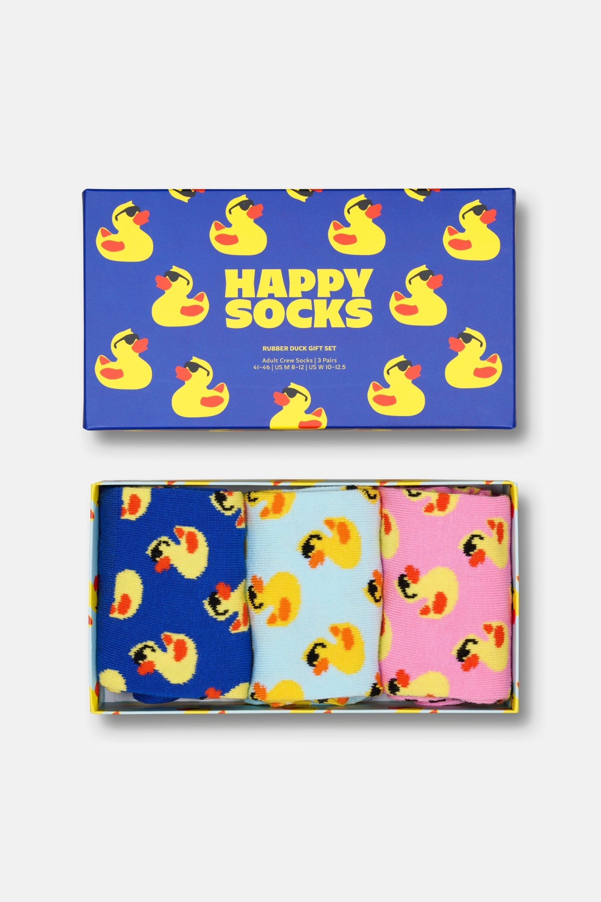 Happy Socks - Çok Renkli Ördek Desenli Pamuklu 3Lü Çorap Seti