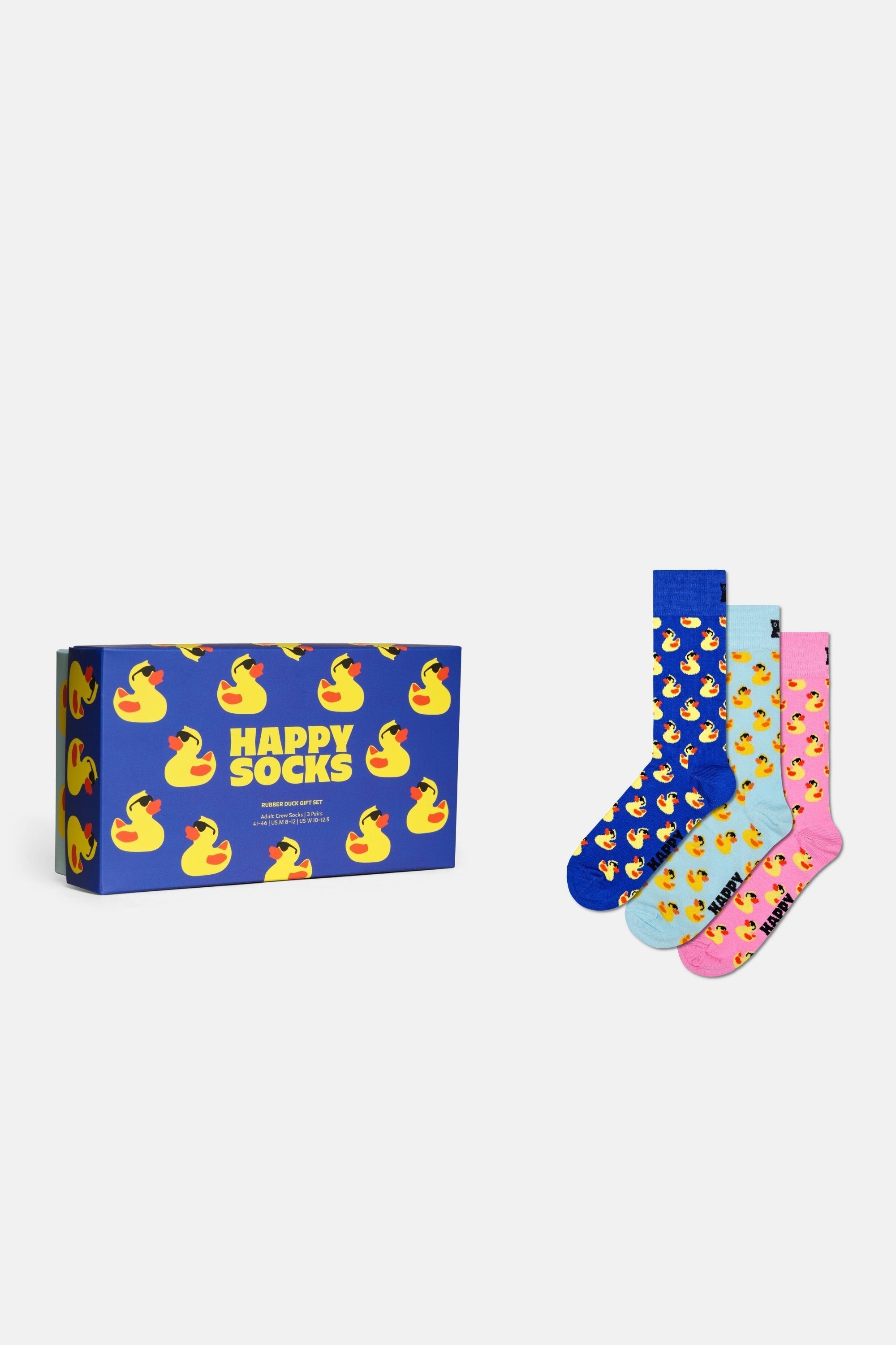 Happy Socks - Çok Renkli Ördek Desenli Pamuklu 3Lü Çorap Seti